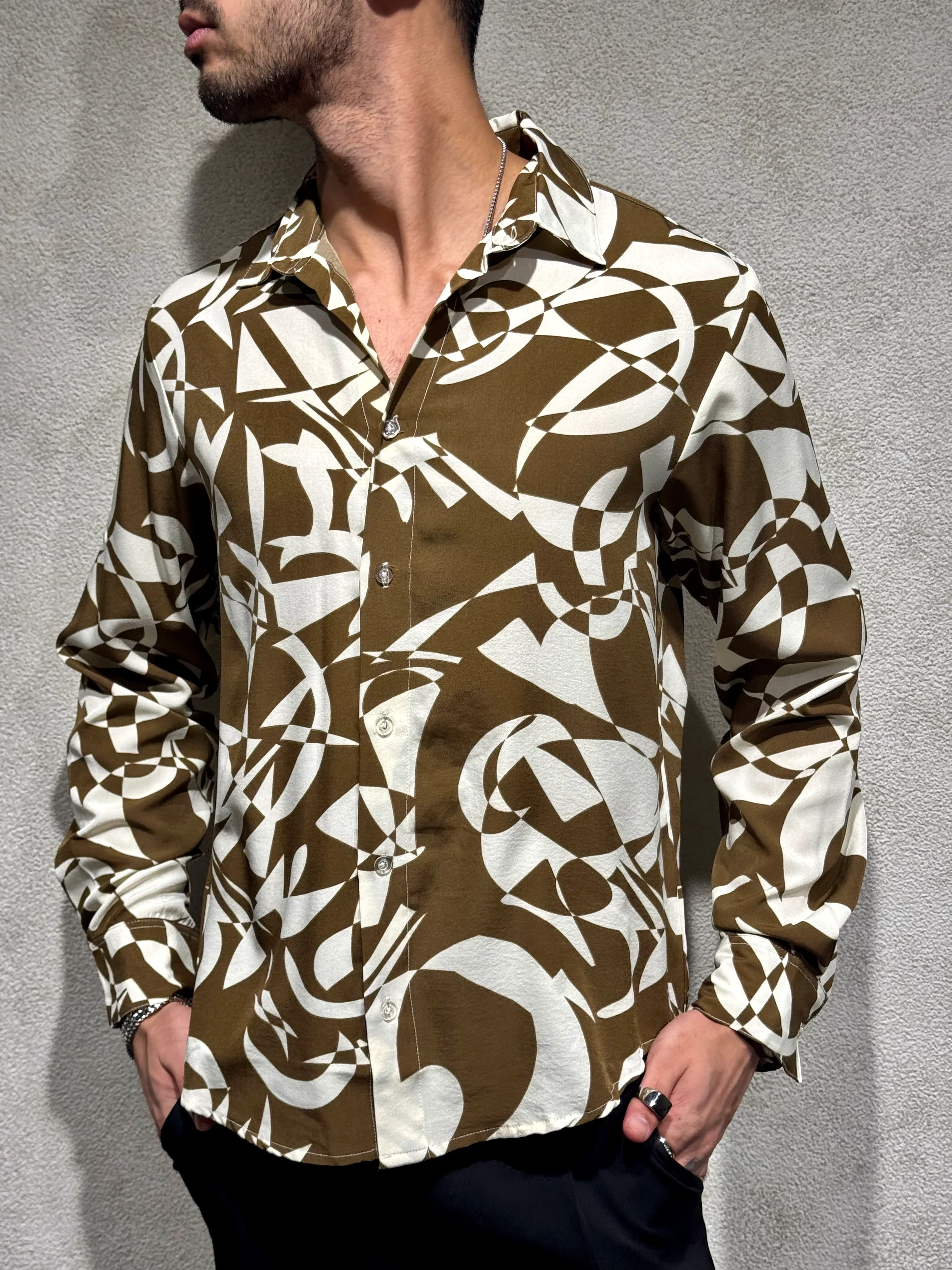 Abstract Rhythm Print Full Sleeves Shirt - Image 6