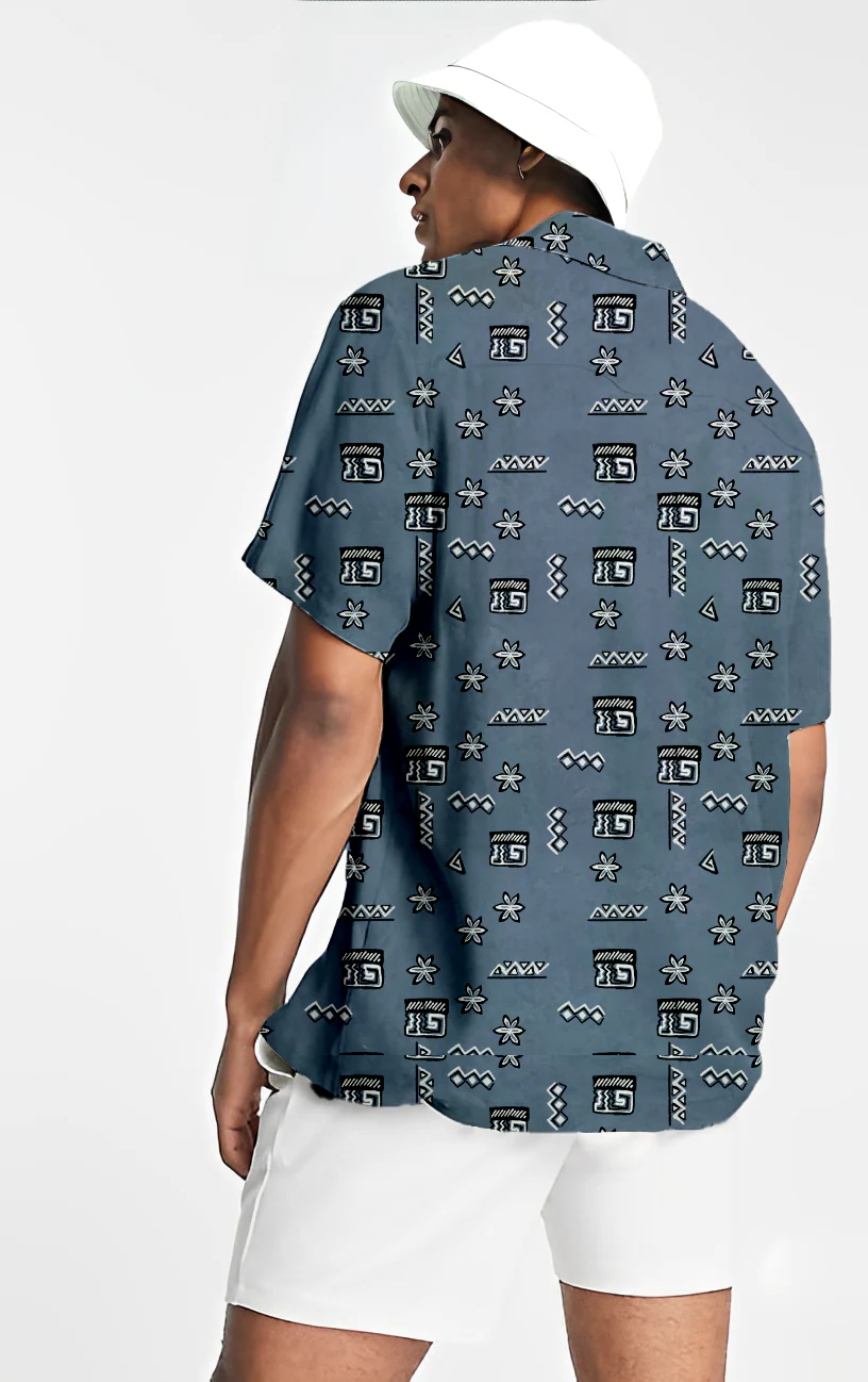 African culture print short sleeve shirt - Image 3