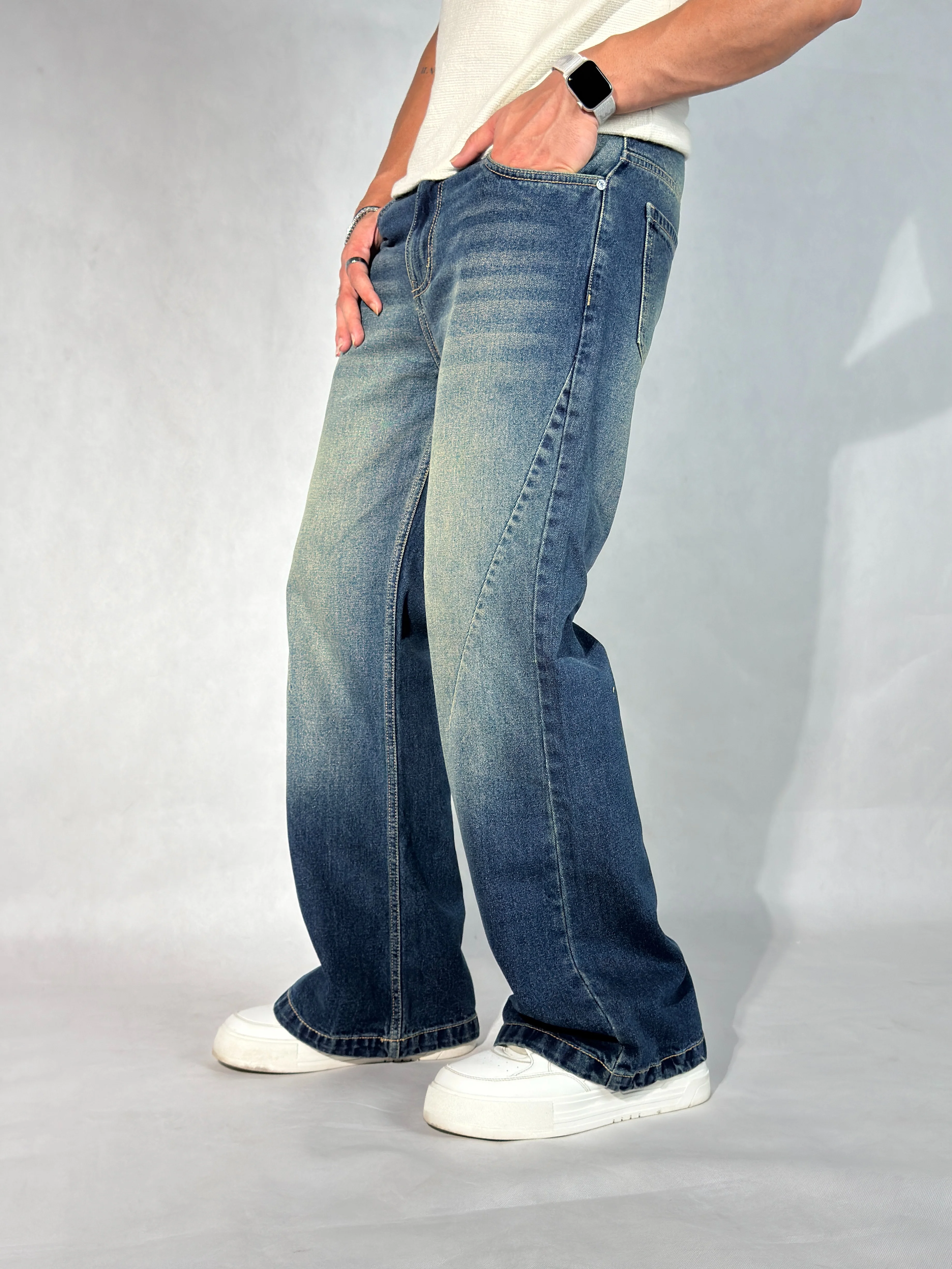 New Aged Wash Straight A Line Jeans - Image 2