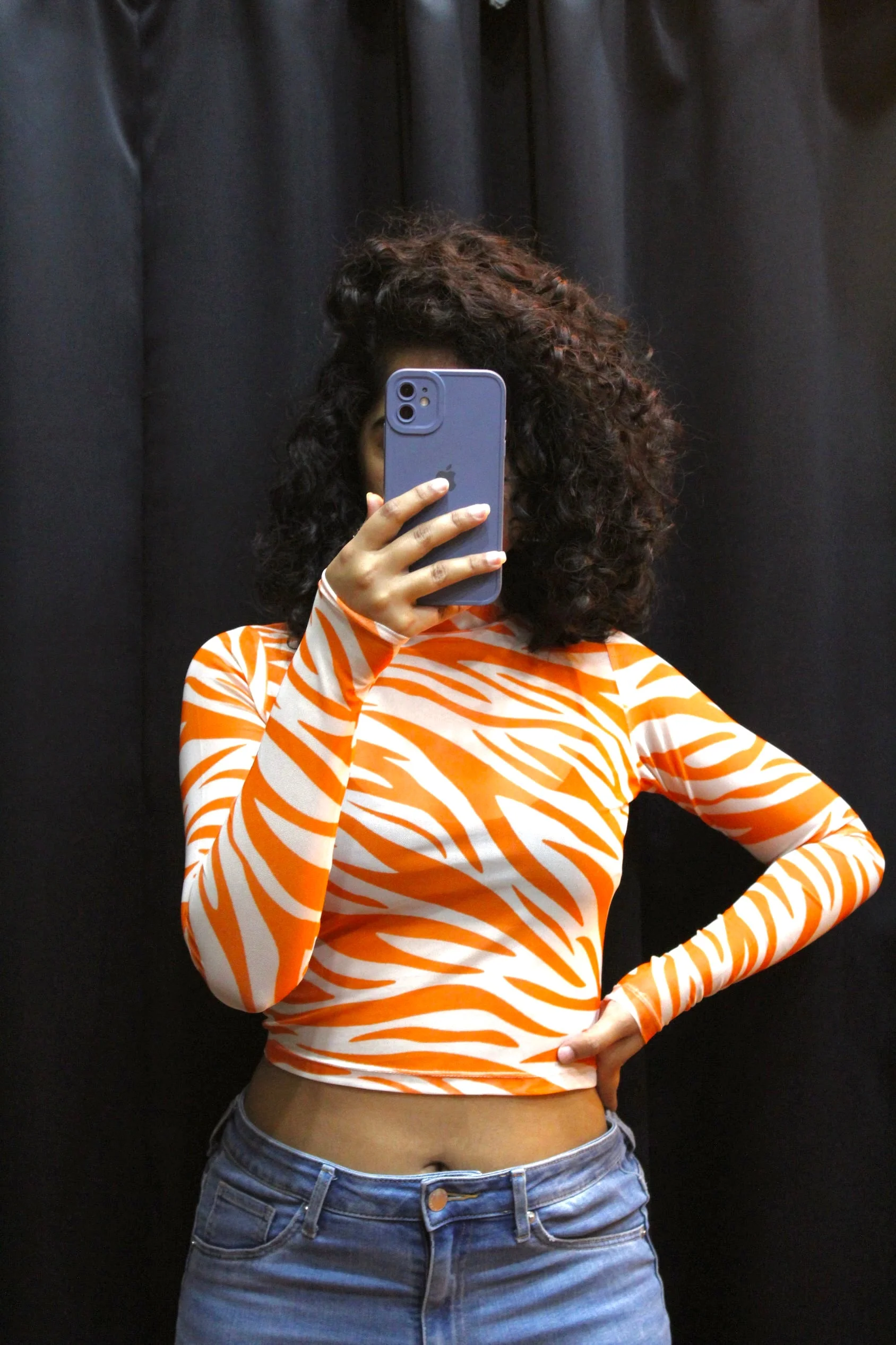 Animal Print Mock Top - Image 3
