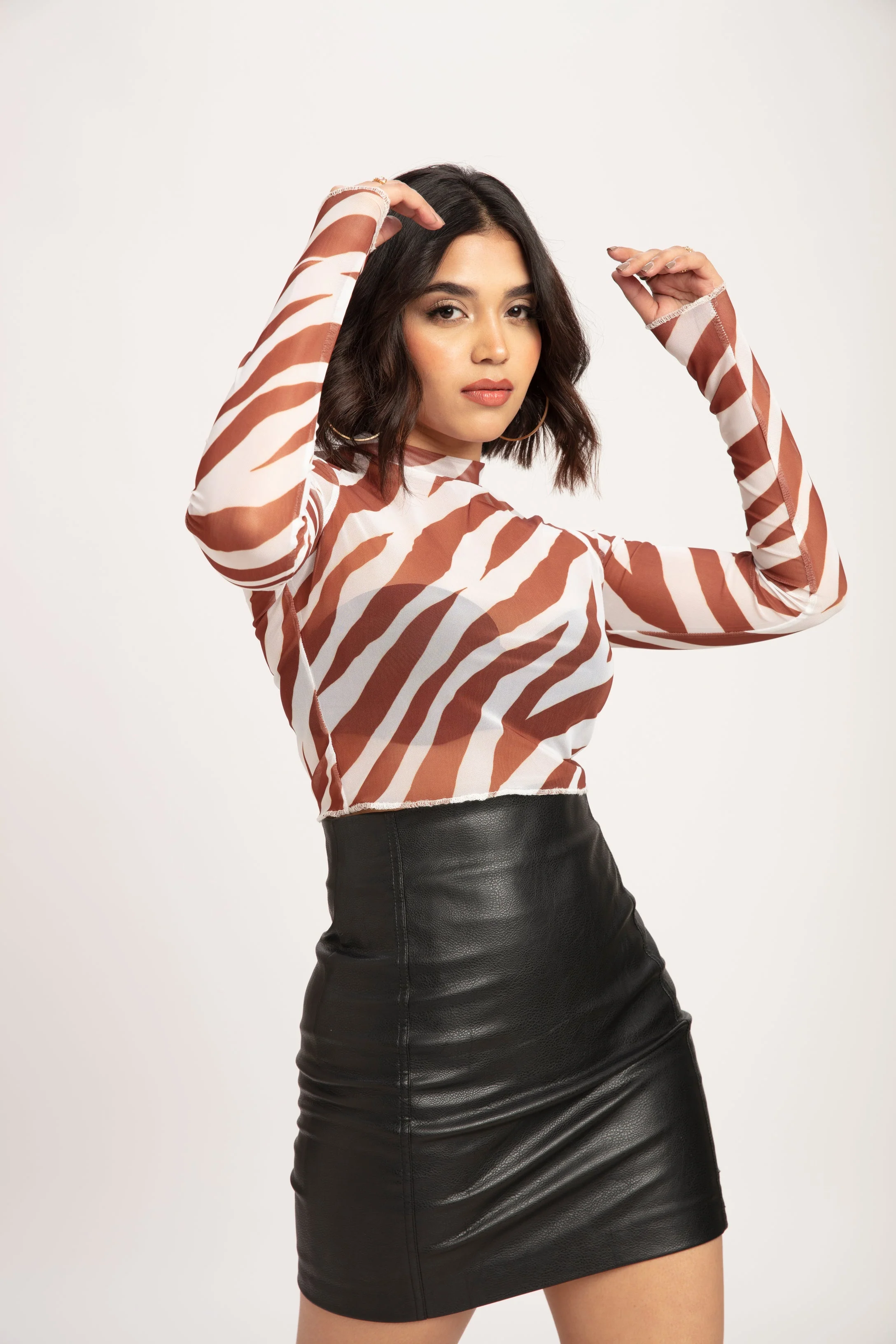 Animal Print Mock Top - Image 8
