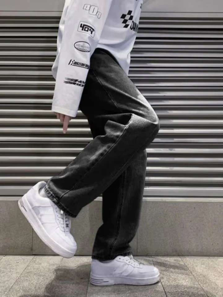 Ash Black Baggy Fit Rigid Jeans - Image 2