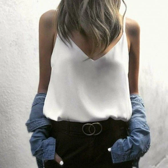 Baesic V Neck Strappy Top - Image 7
