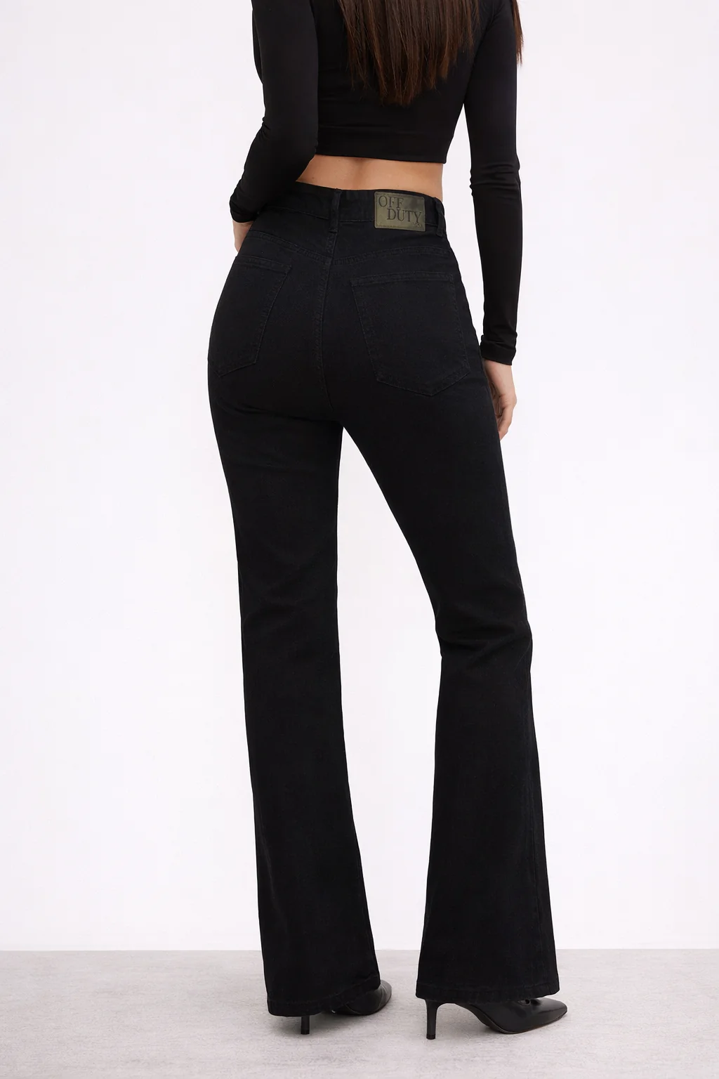Black Bootcut Flare High Waist Jeans - Image 5