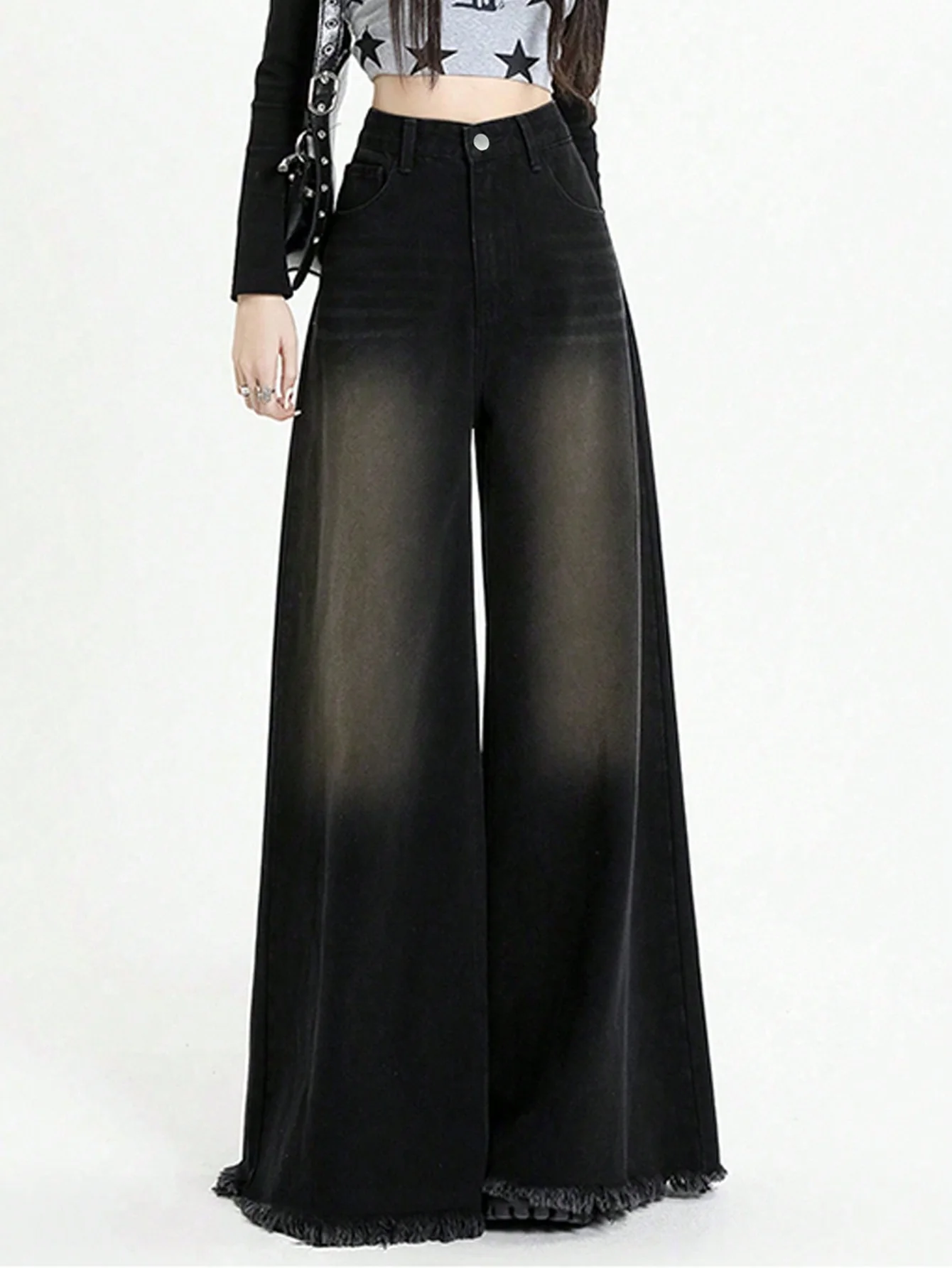 Black Flame Extra Wide Jeans - Image 15