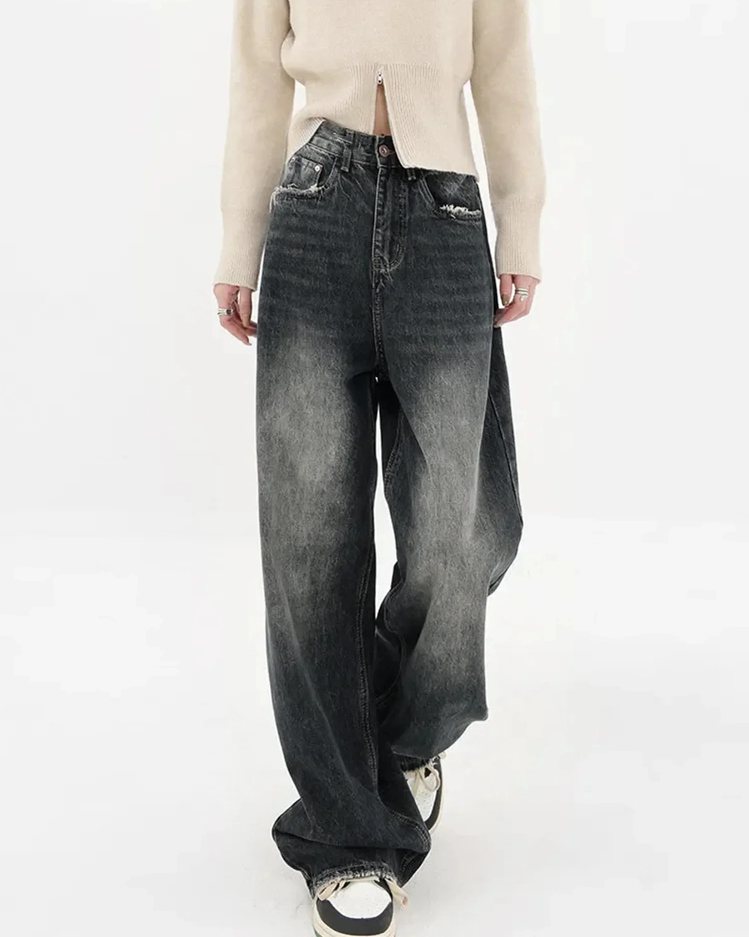 Black Manner Edge Baggy Jeans - Image 4