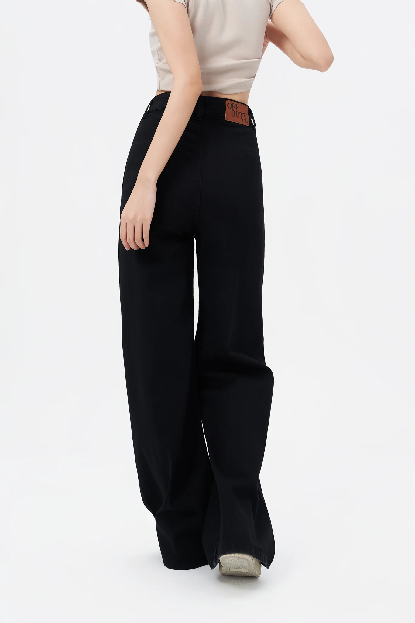 Black Plazo Fall Wide Leg High Rise Jeans - Image 5