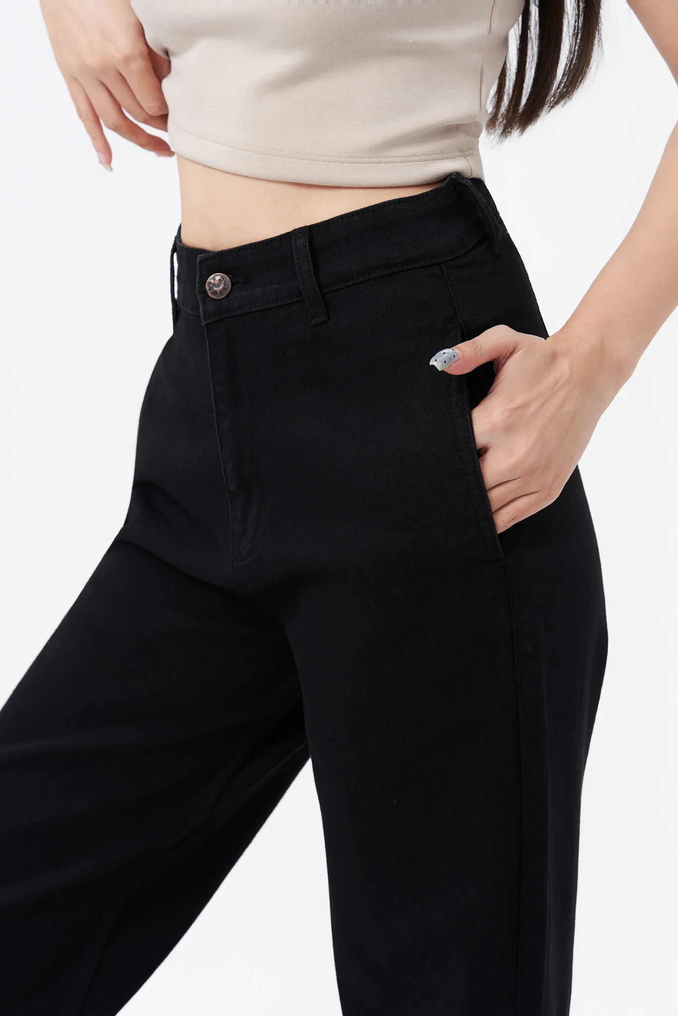 Black Plazo Fall Wide Leg High Rise Jeans - Image 6