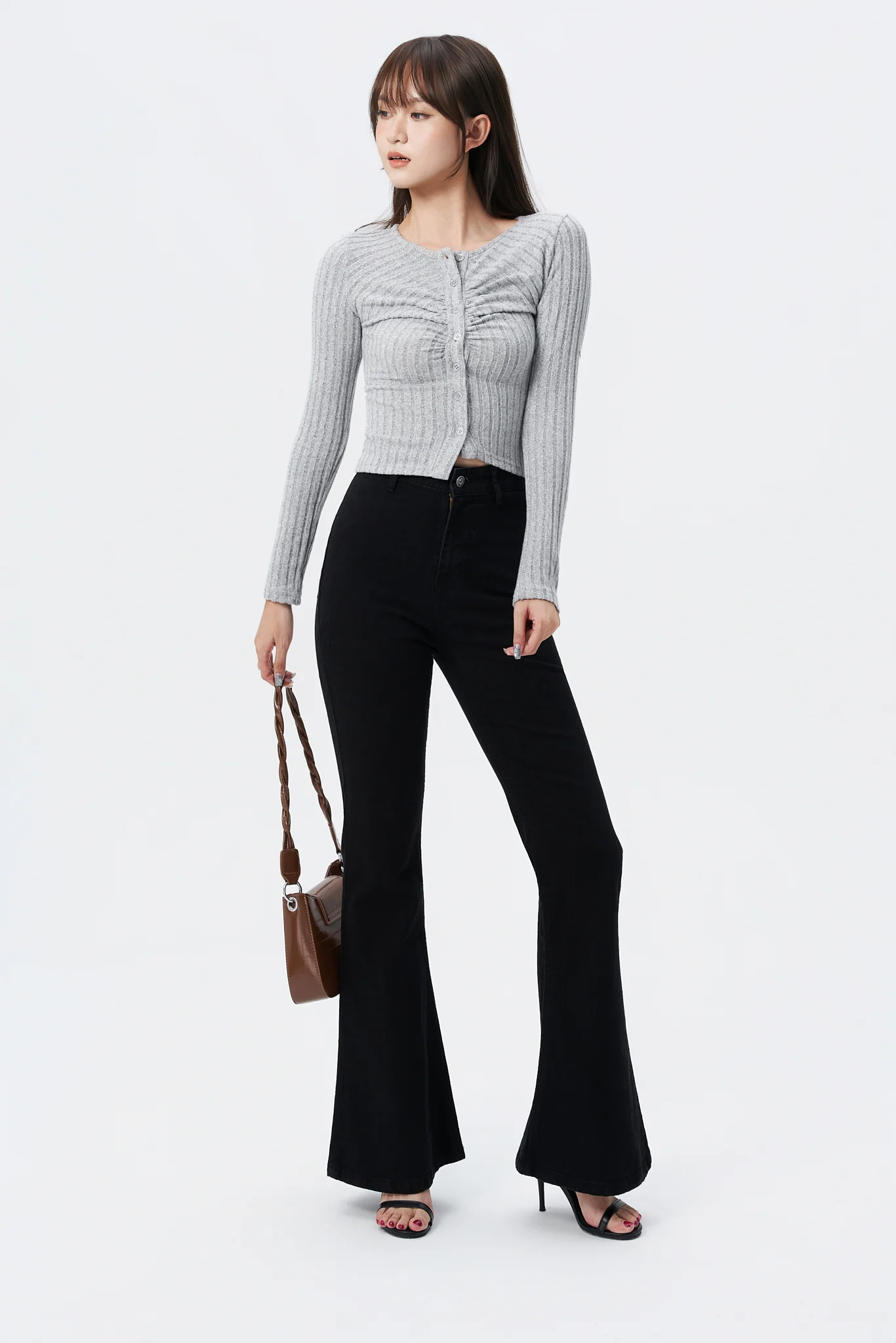 Black Ultra High Rise Flare Jeans - Image 5