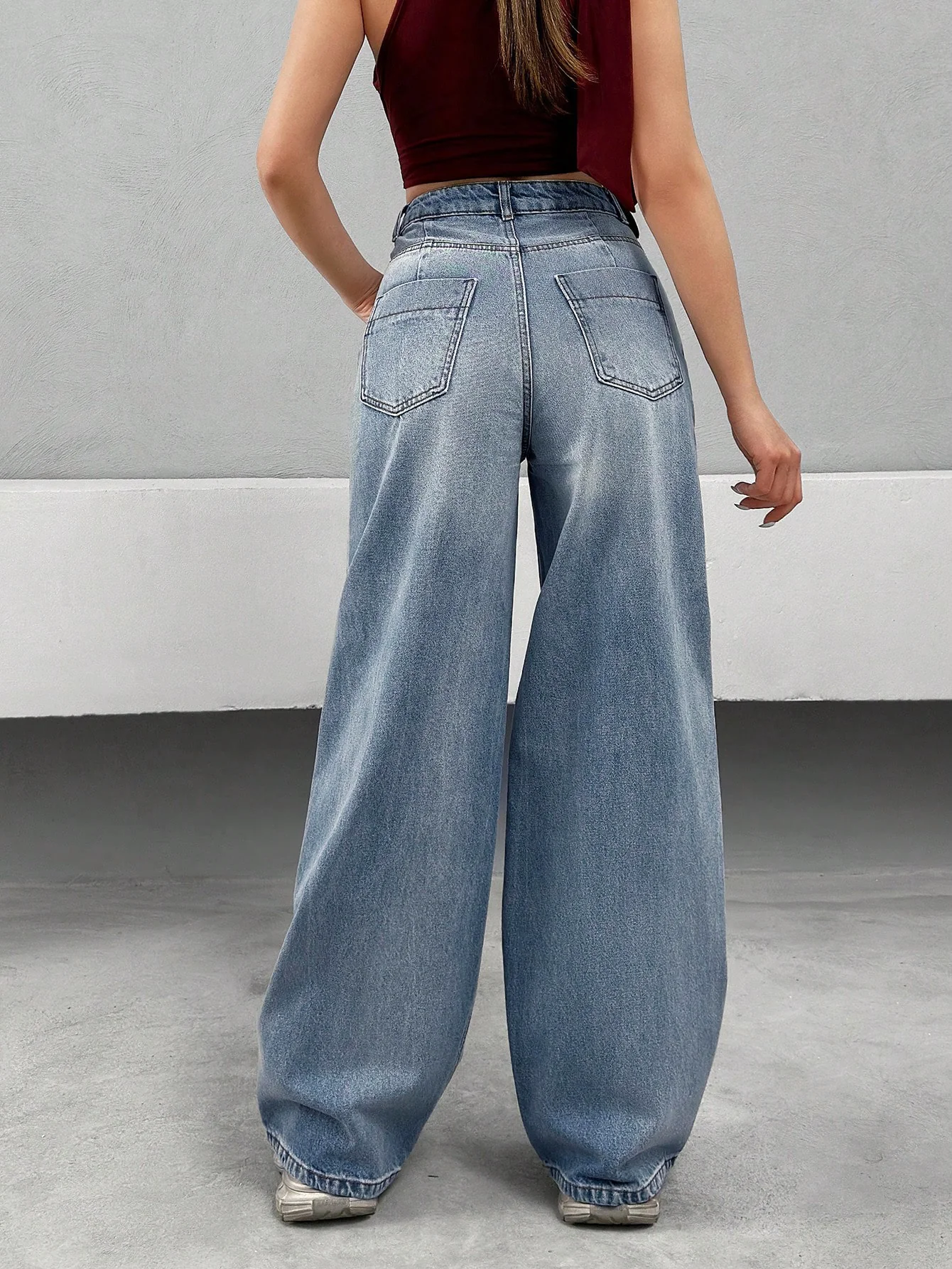 Bling Bleach Wide Leg Jeans - Image 8