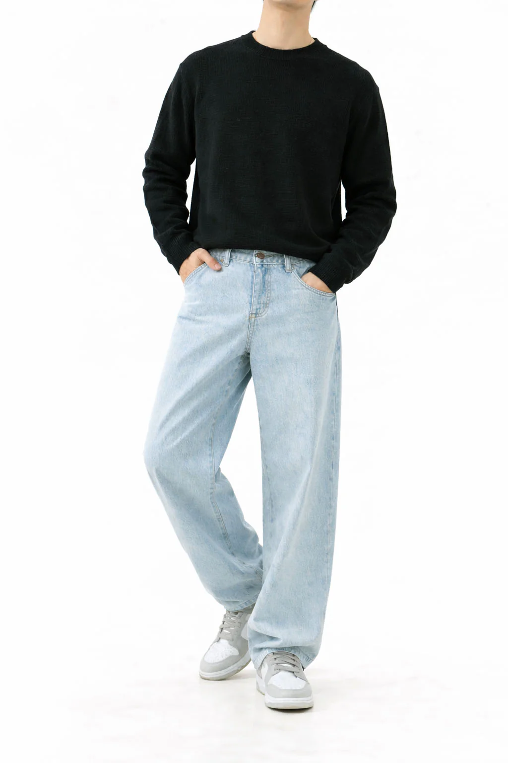 Blue Fade Out Loose Straight Fit Jeans - Image 7