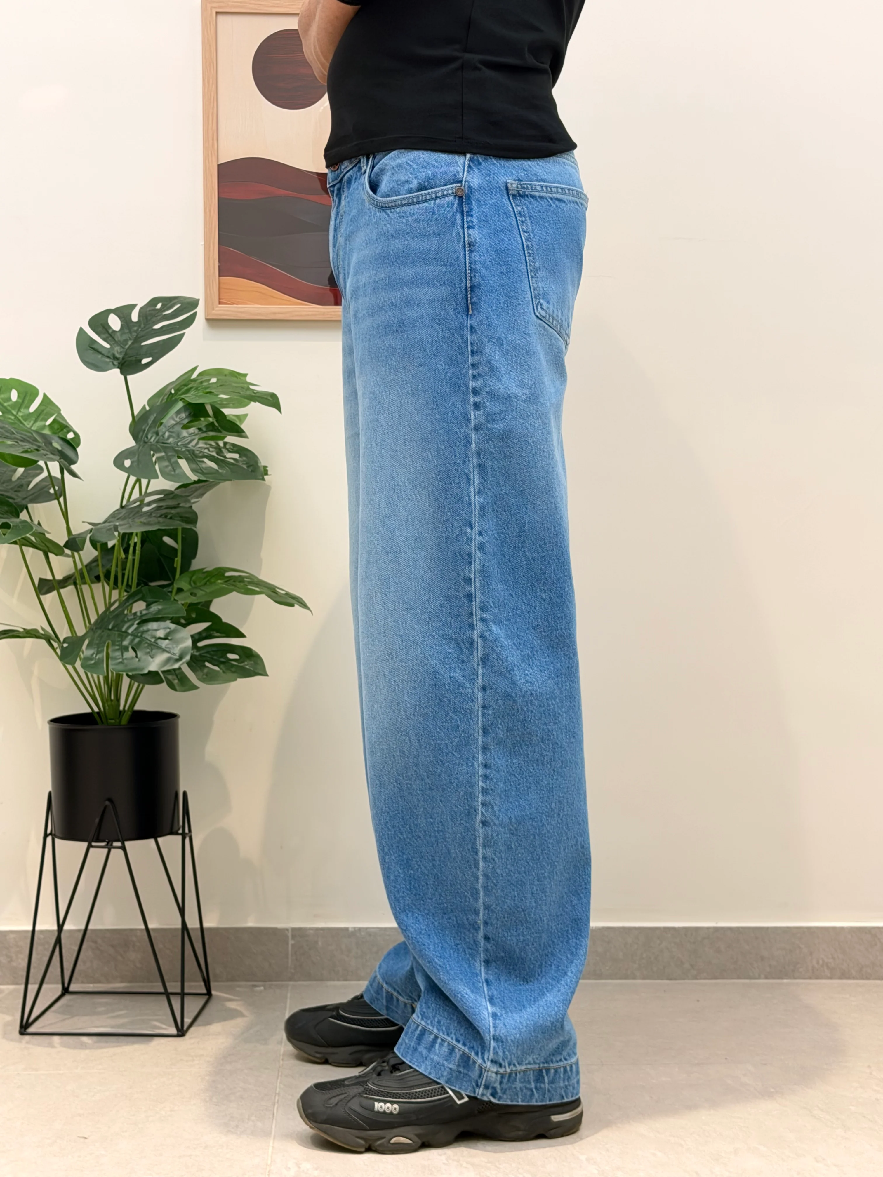 Glitch Blue Japan Baggy Jeans - Image 4