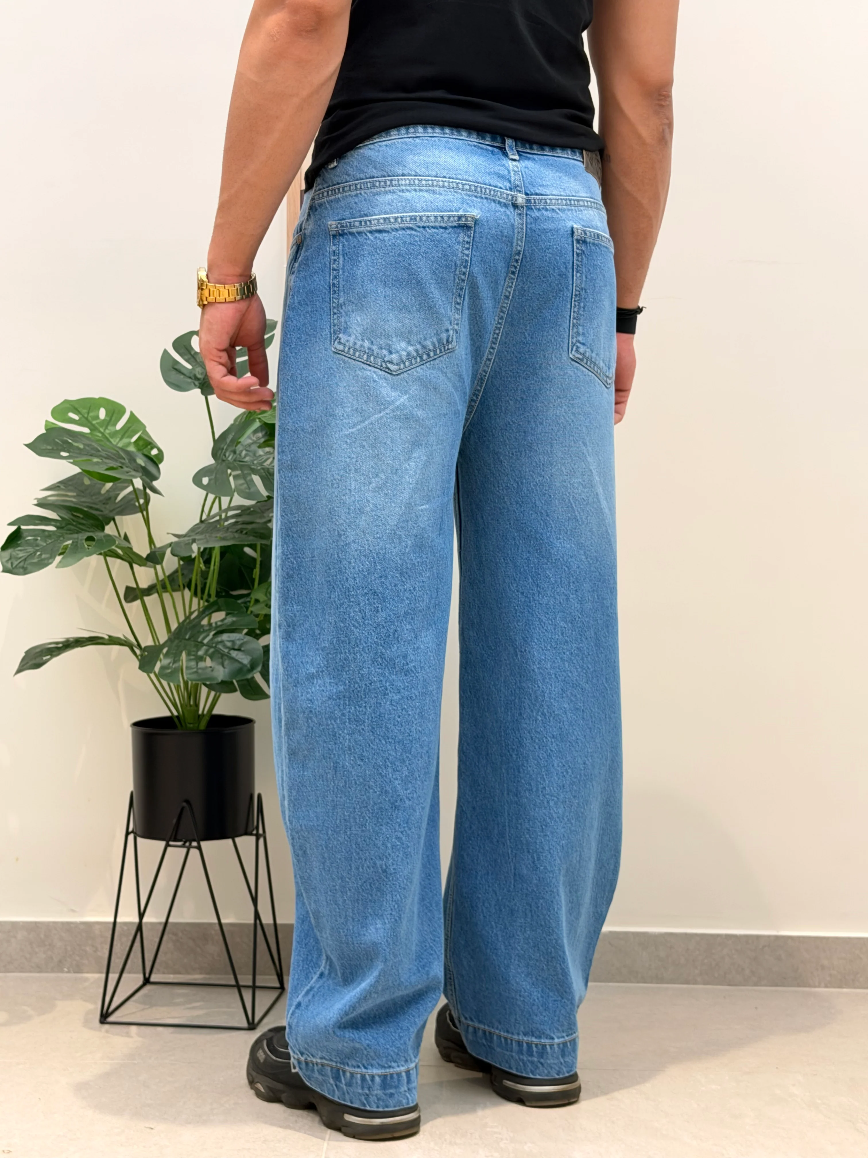 Glitch Blue Japan Baggy Jeans - Image 5