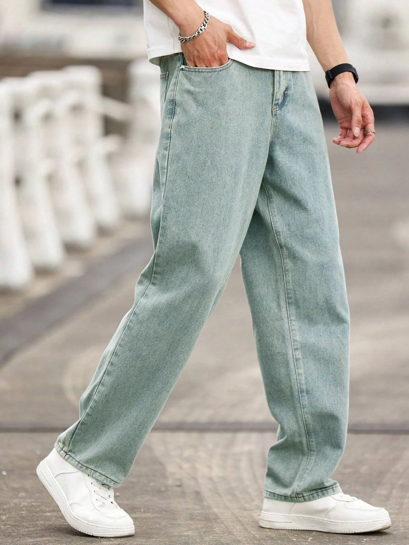 Blue Rust Runner Loose Straight Fit Jeans - Image 2
