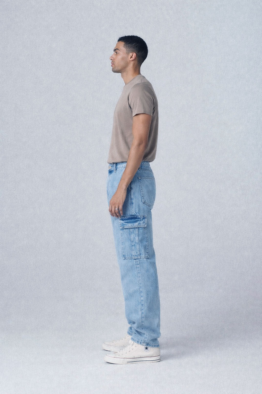 Blue Stone Faded Wash Cargo Jeans - Image 3