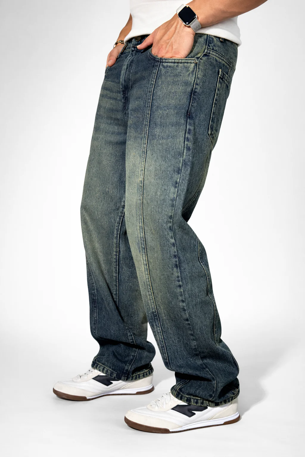 Blue Tinted Straight Fit Jeans - Image 3