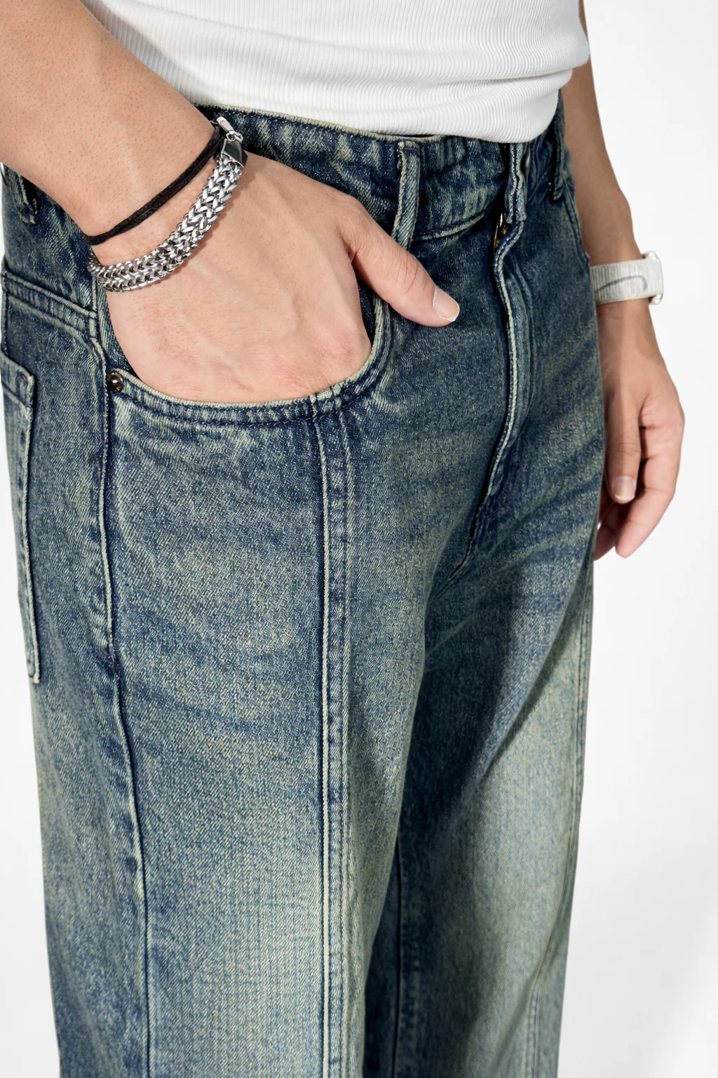 Blue Tinted Straight Fit Jeans - Image 4