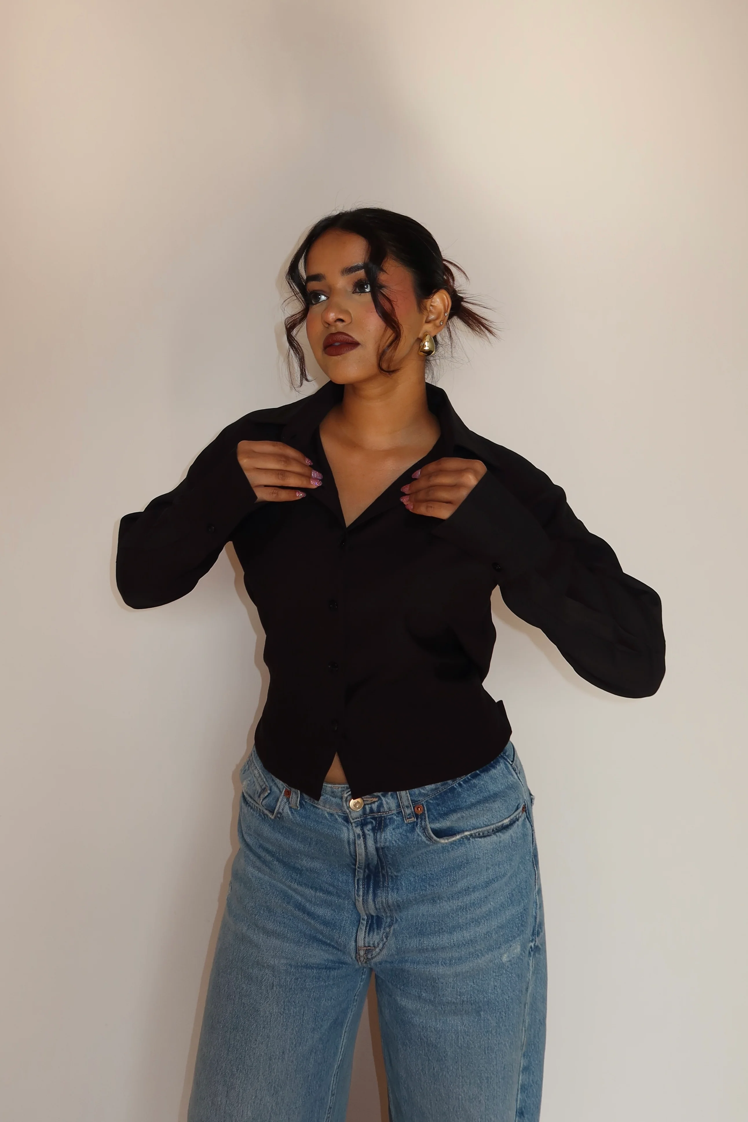 Boyfriend Oversized Tie Up Shirt - Image 7