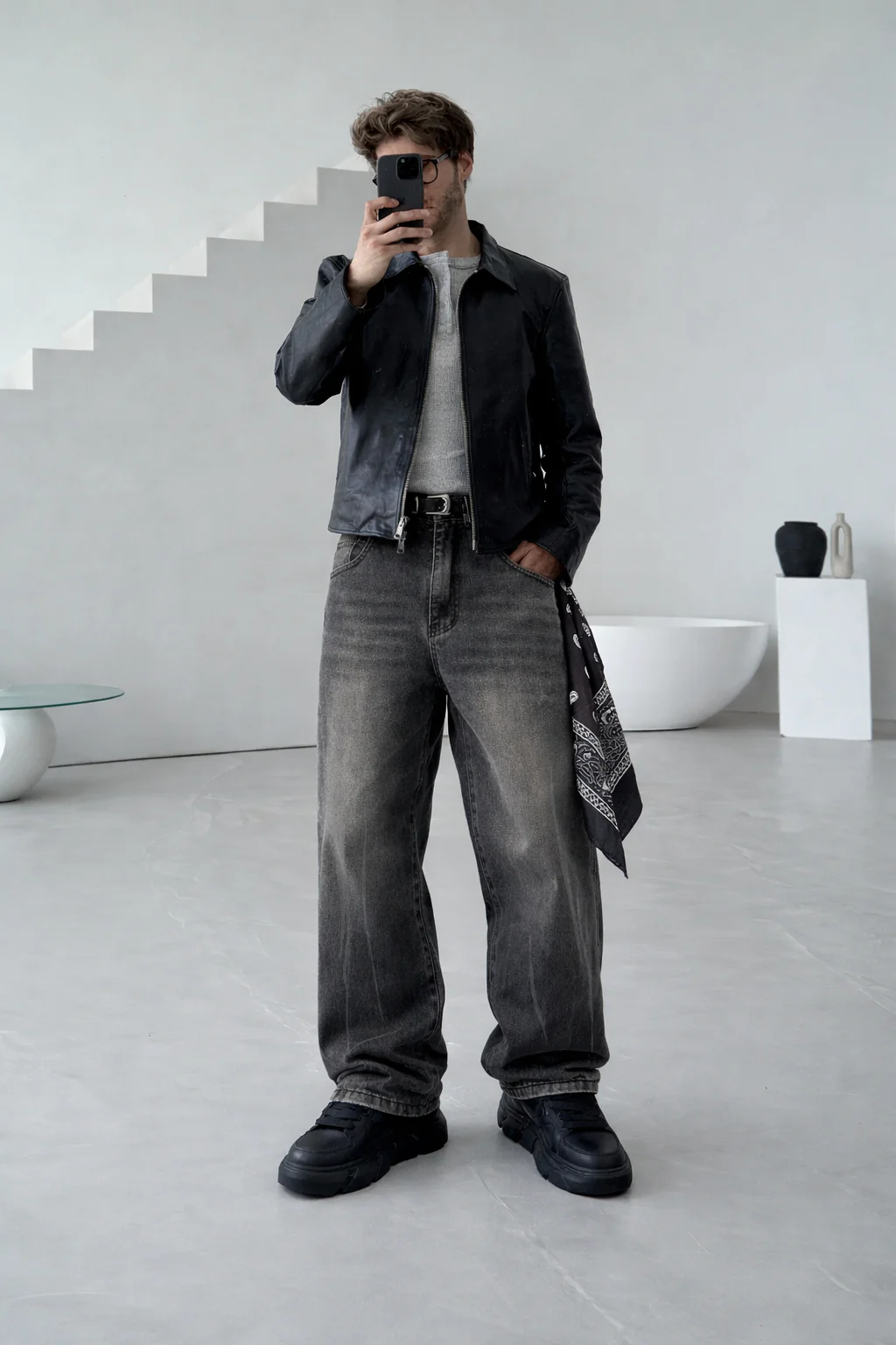 Bullet Grey Super Baggy Jeans - Image 2