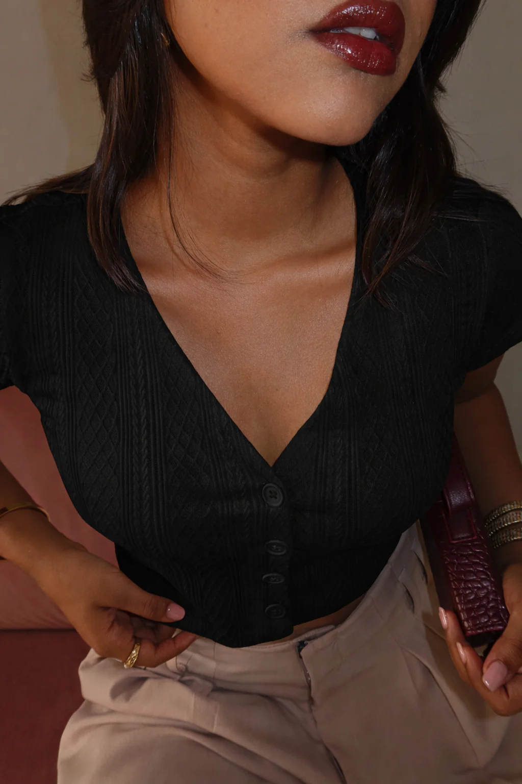 Cable Whisper Cropped Cardigan - Image 12
