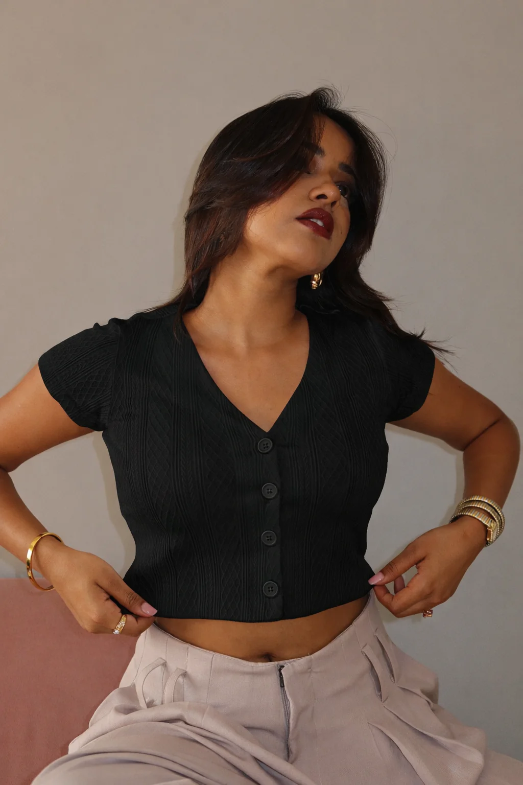 Cable Whisper Cropped Cardigan - Image 13
