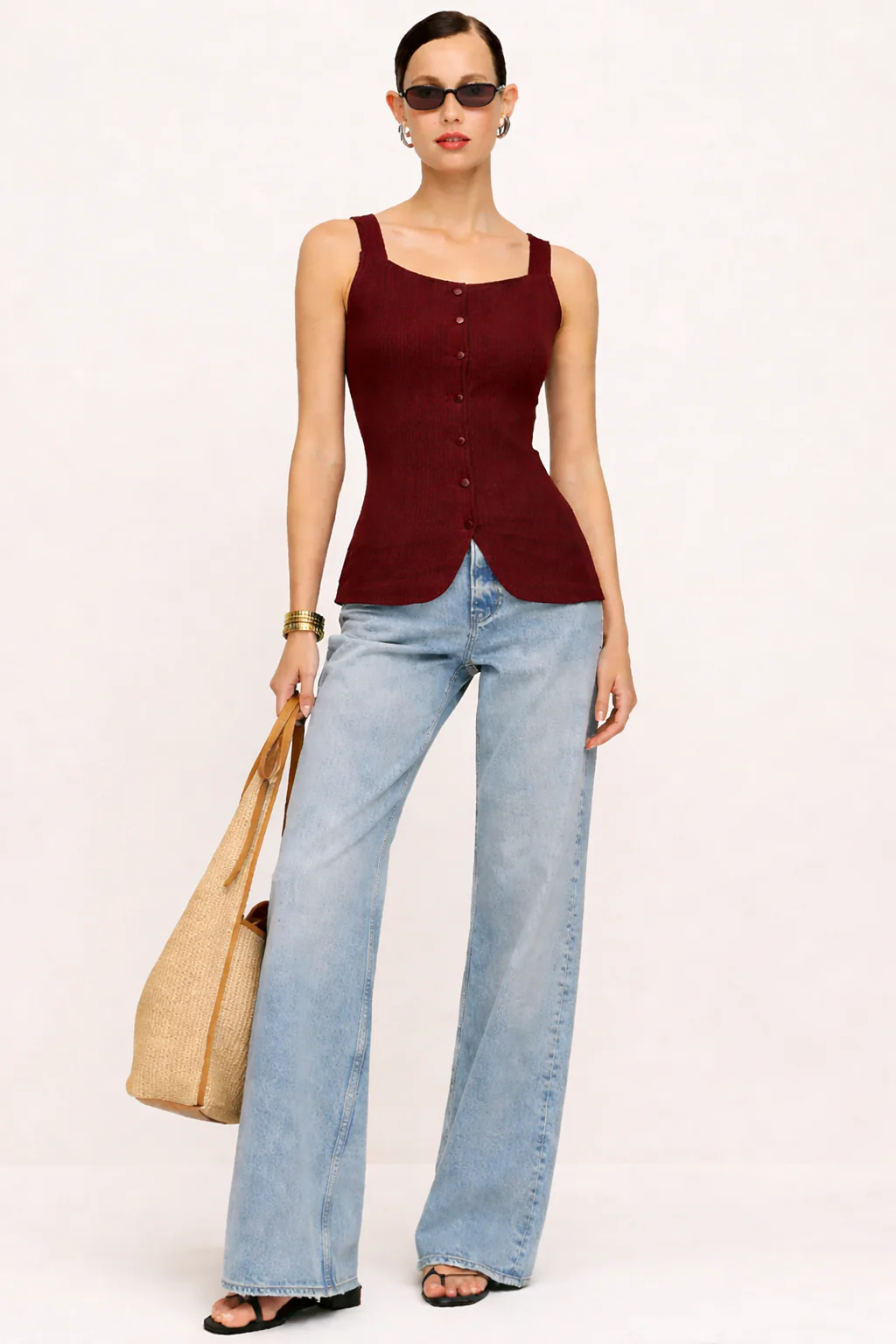 Camelia Button Details Vest Top - Image 13