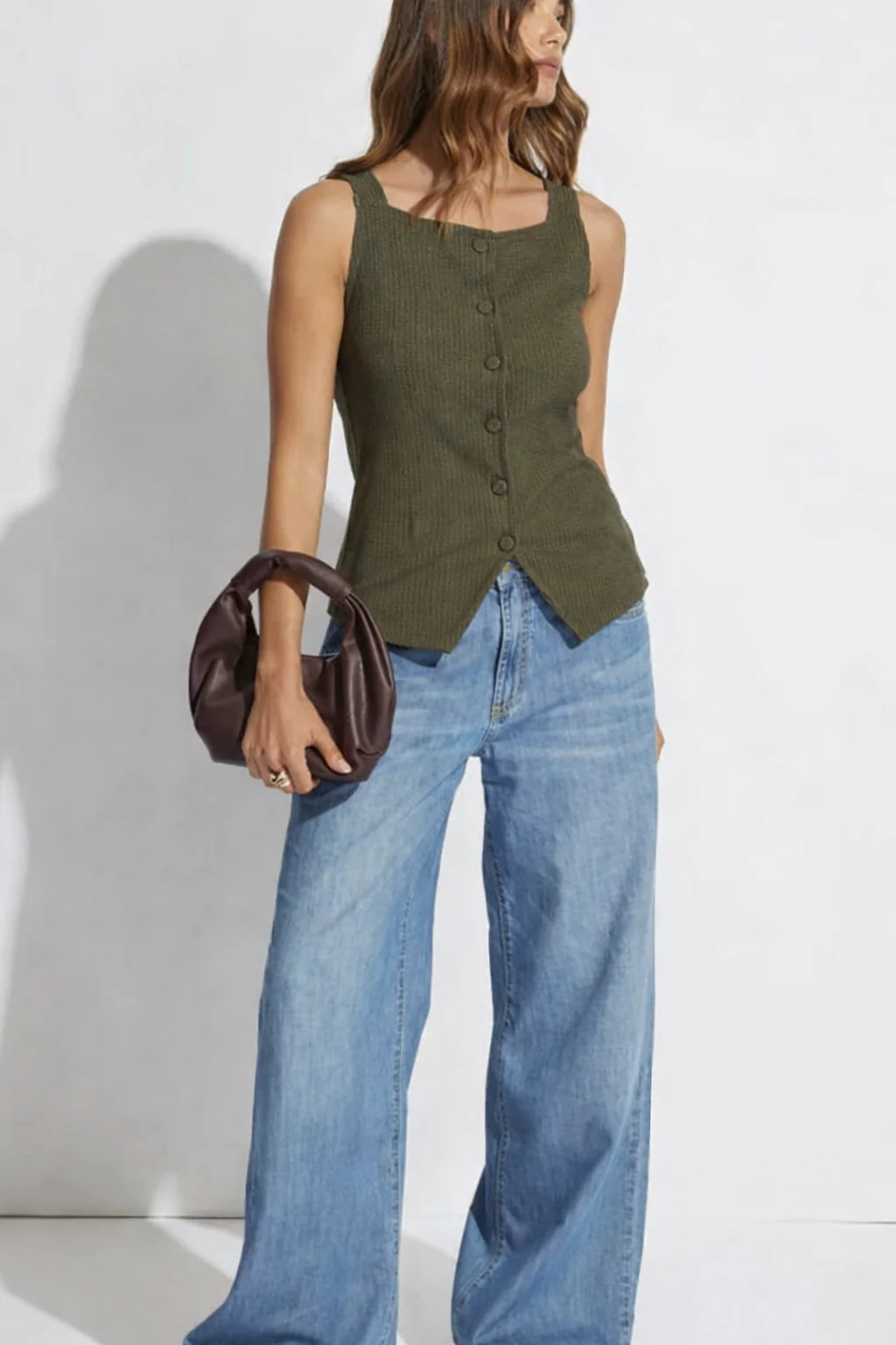 Camelia Button Details Vest Top - Image 9