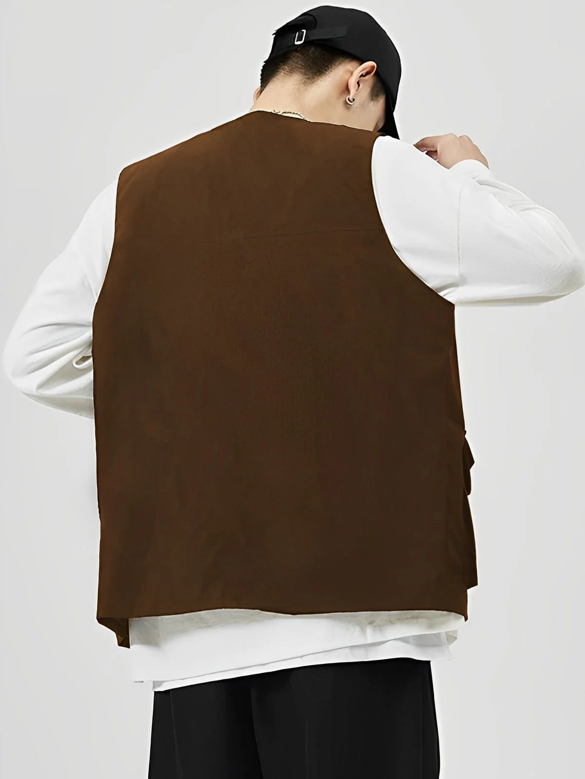 Cargo Flap Pocket Pockets Vest Jacket - Image 4