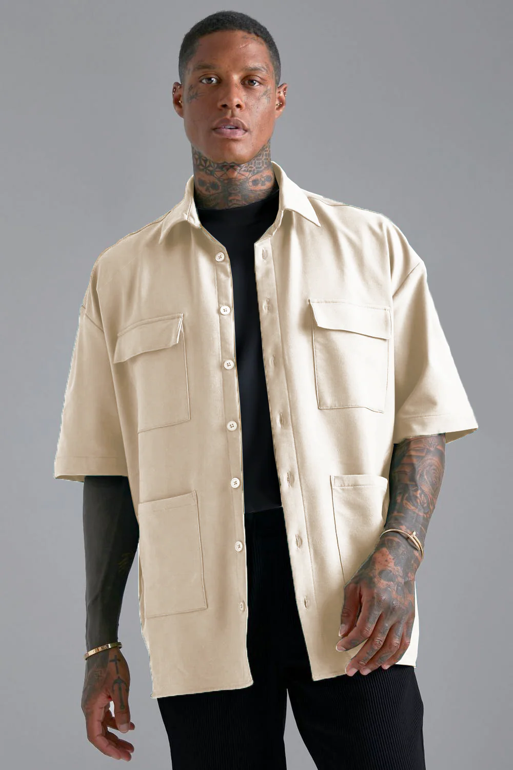 Cargo Oversized Pocket shacket Shirt - Image 7