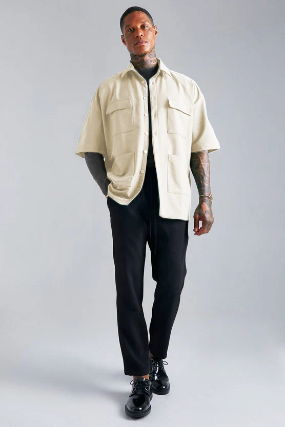 Cargo Oversized Pocket shacket Shirt - Image 8