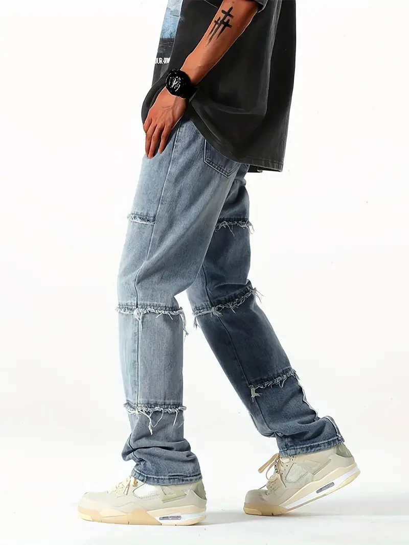 Casual Raw Trim Distressed Denim - Image 3