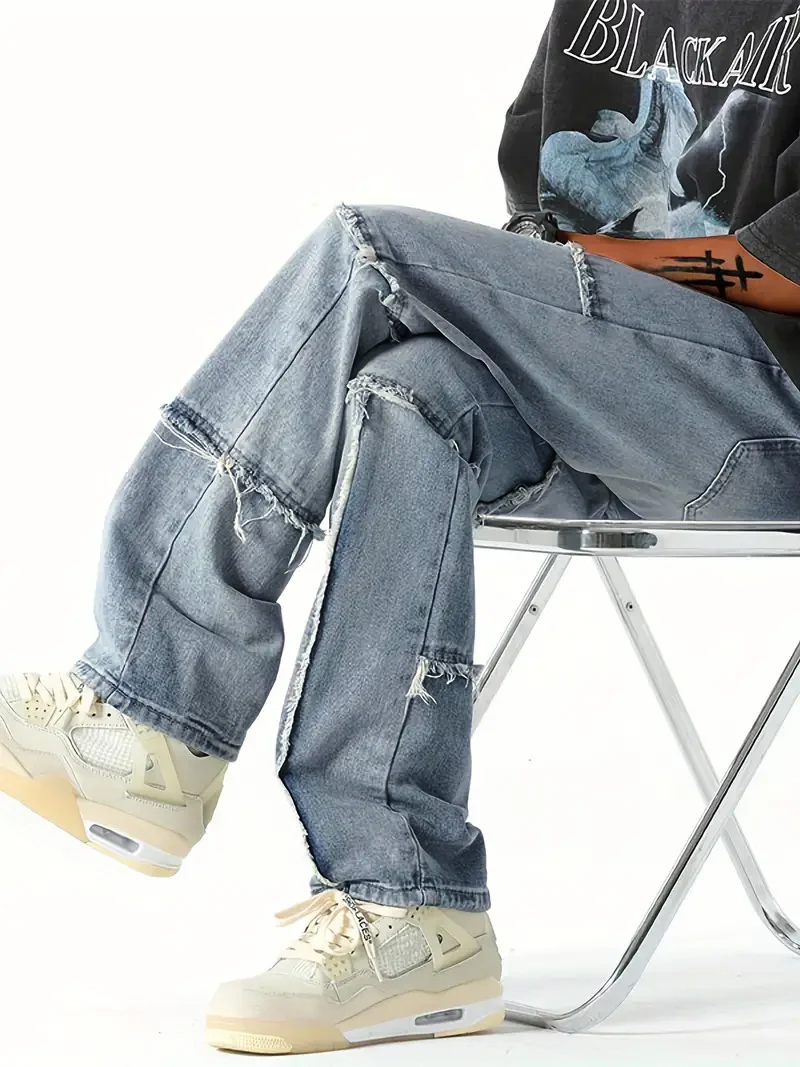 Casual Raw Trim Distressed Denim - Image 5