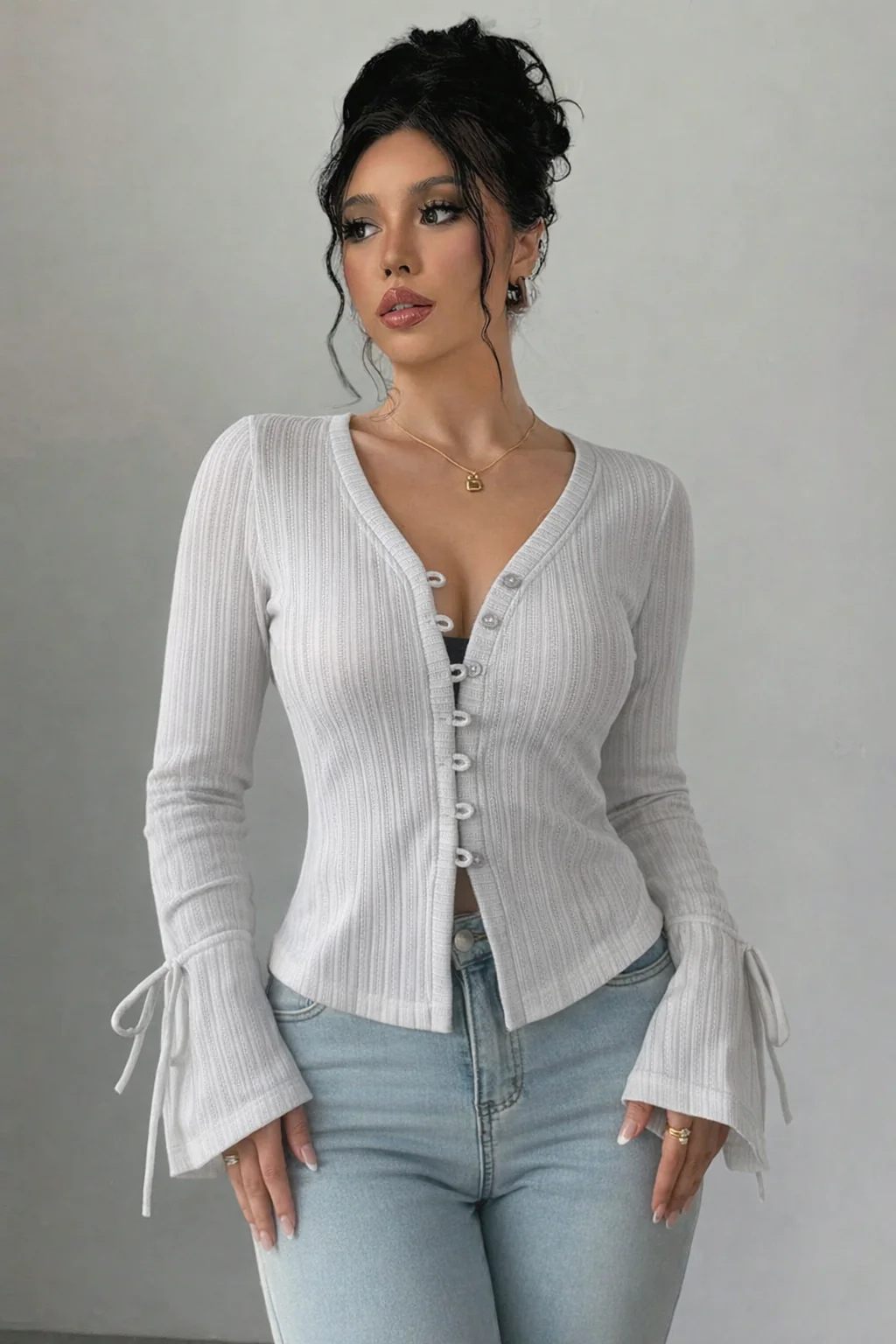 Charm Knit Cardigan Top - Image 10