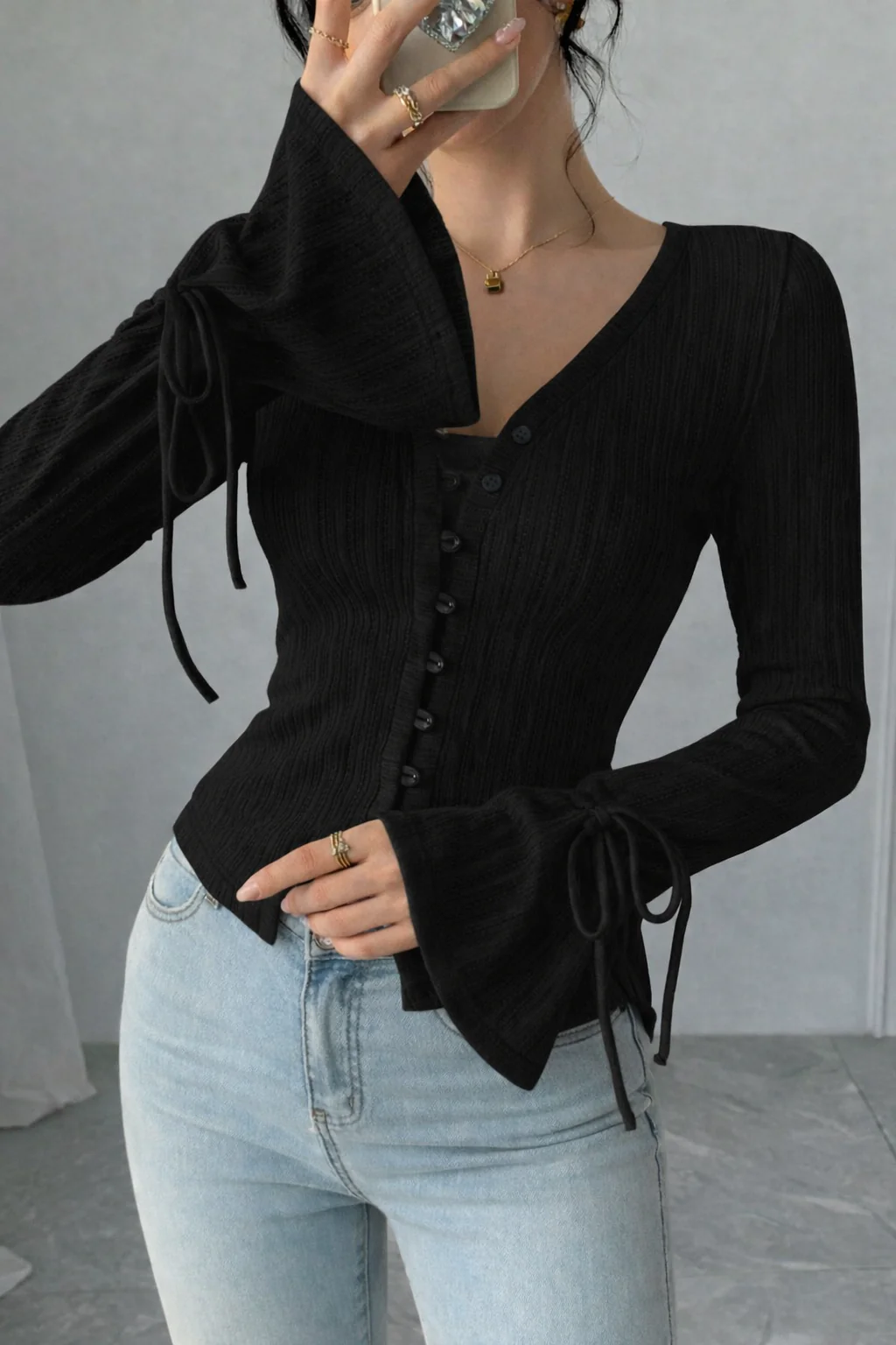 Charm Knit Cardigan Top - Image 3