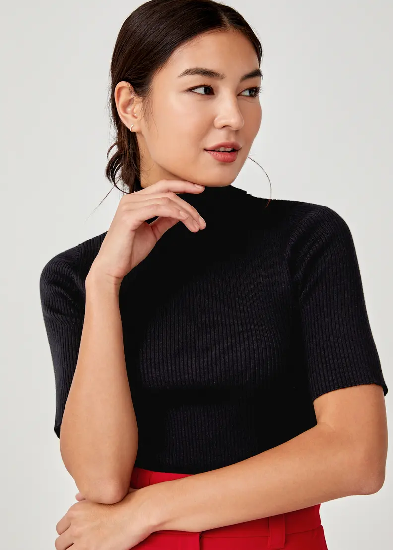 City Girl Mock Neck Half Sleeves Top - Image 6