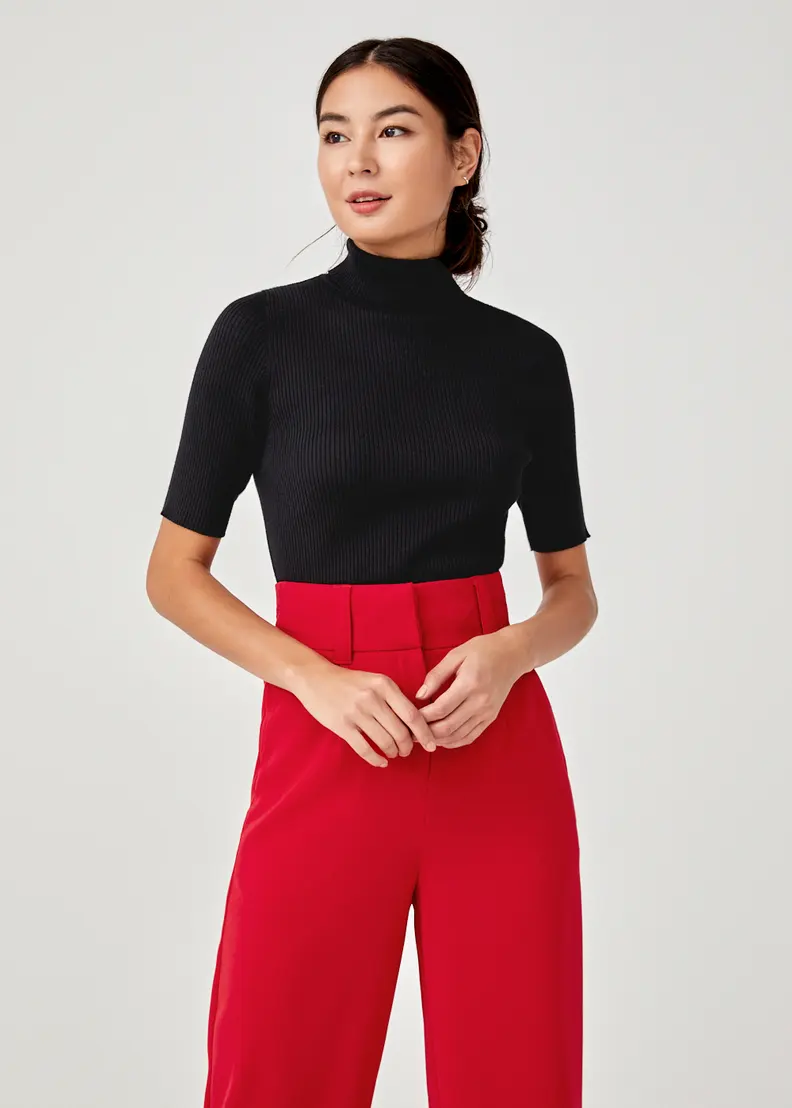 City Girl Mock Neck Half Sleeves Top - Image 9