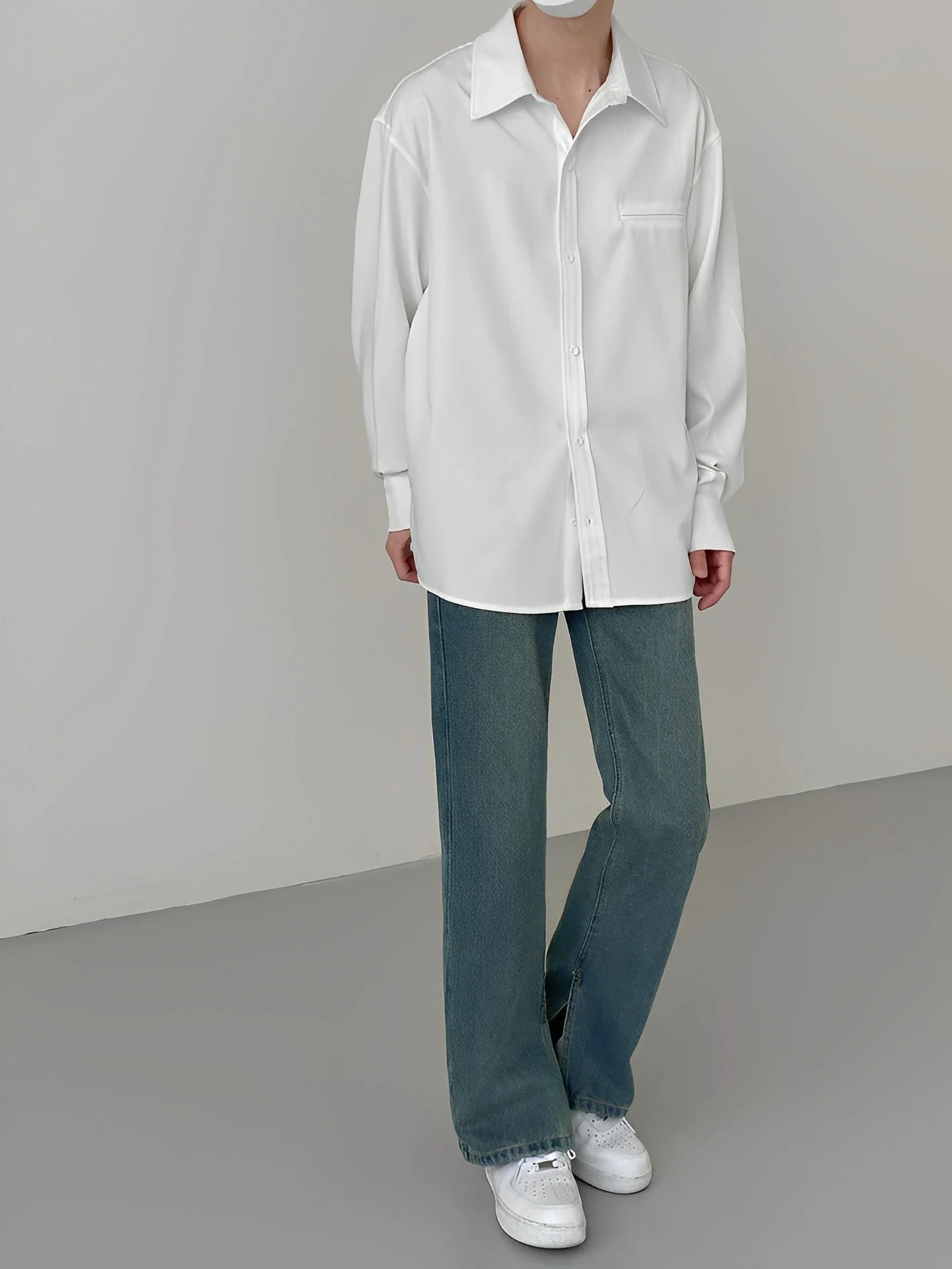 Classic full sleeved korean men shirt