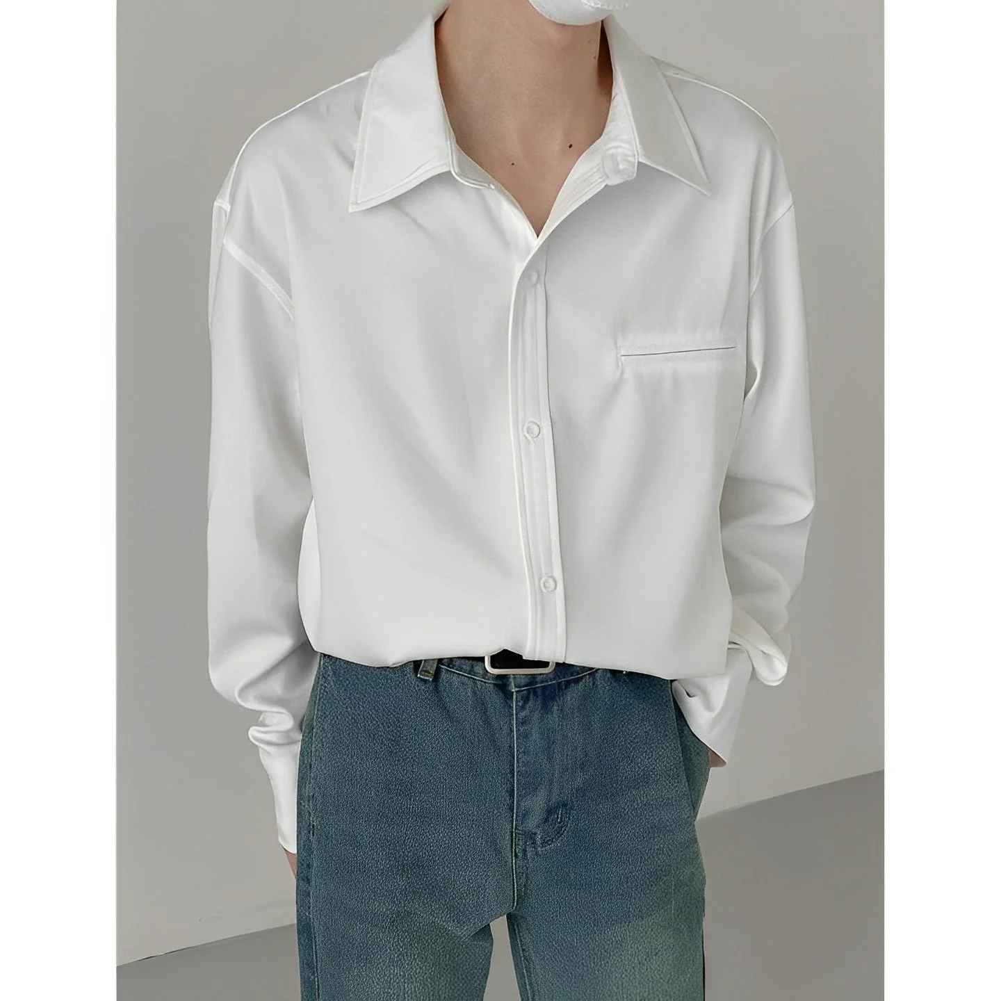 Classic full sleeved korean men shirt - Image 8