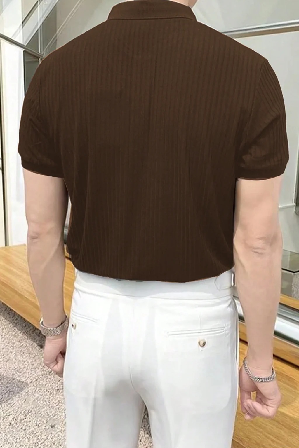 Classic Ribbed Short-Sleeve Polo - Image 2