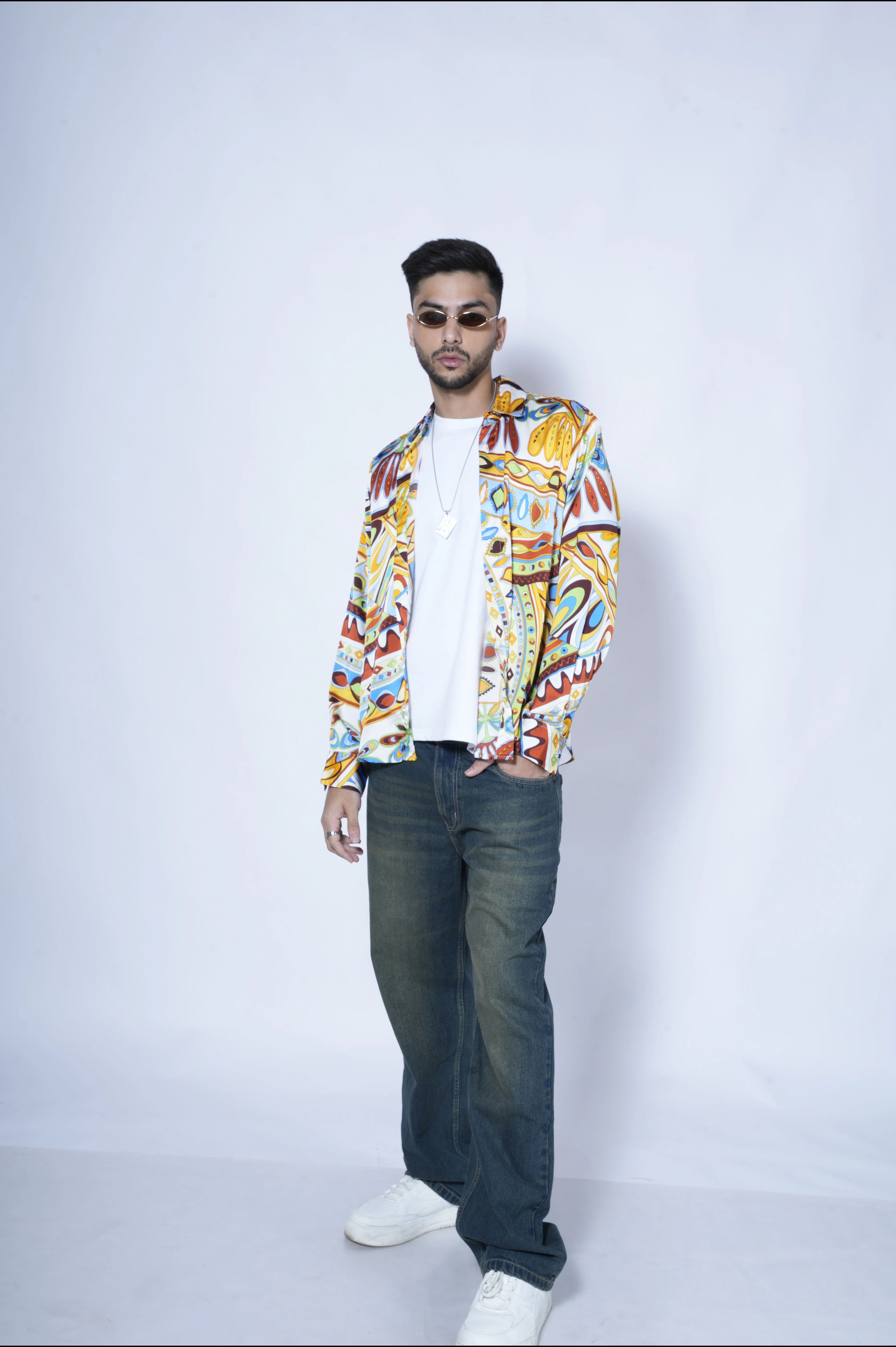 Colorful Tribal Fusion Print Full Sleeves Shirt - Image 2