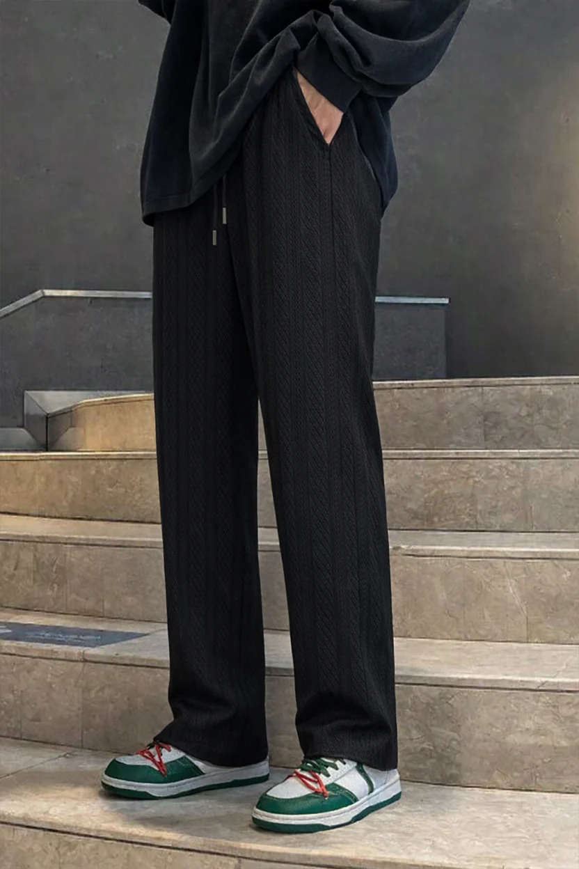 Contemporary Cable Knit Loose Joggers - Image 6