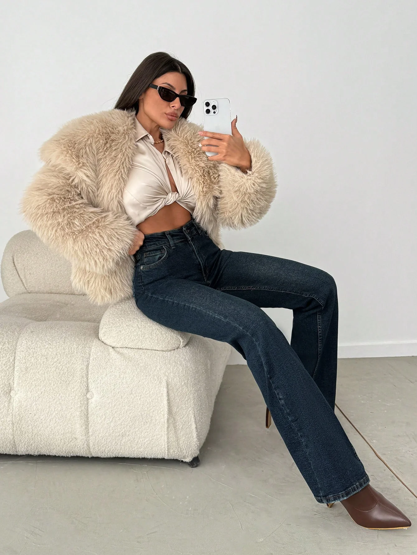 Copper Statement Flare Jeans - Image 4
