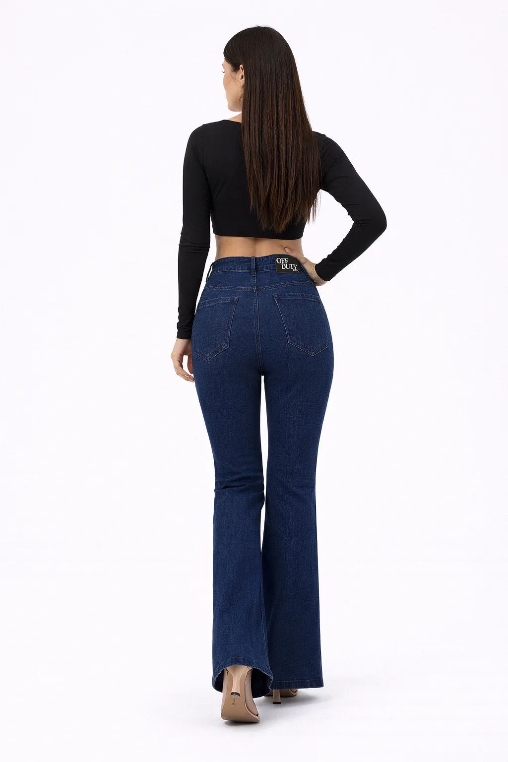 Dark Blue Bootcut Flare Jeans - Image 8