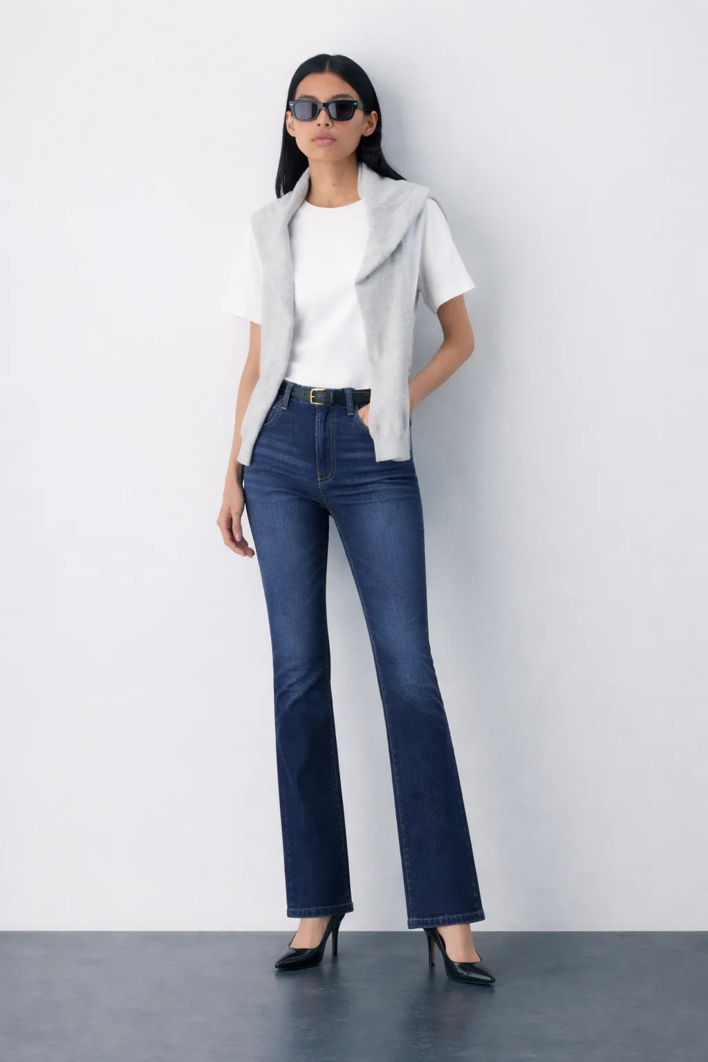 Deep Blue Flare Bootcut Jeans - Image 4