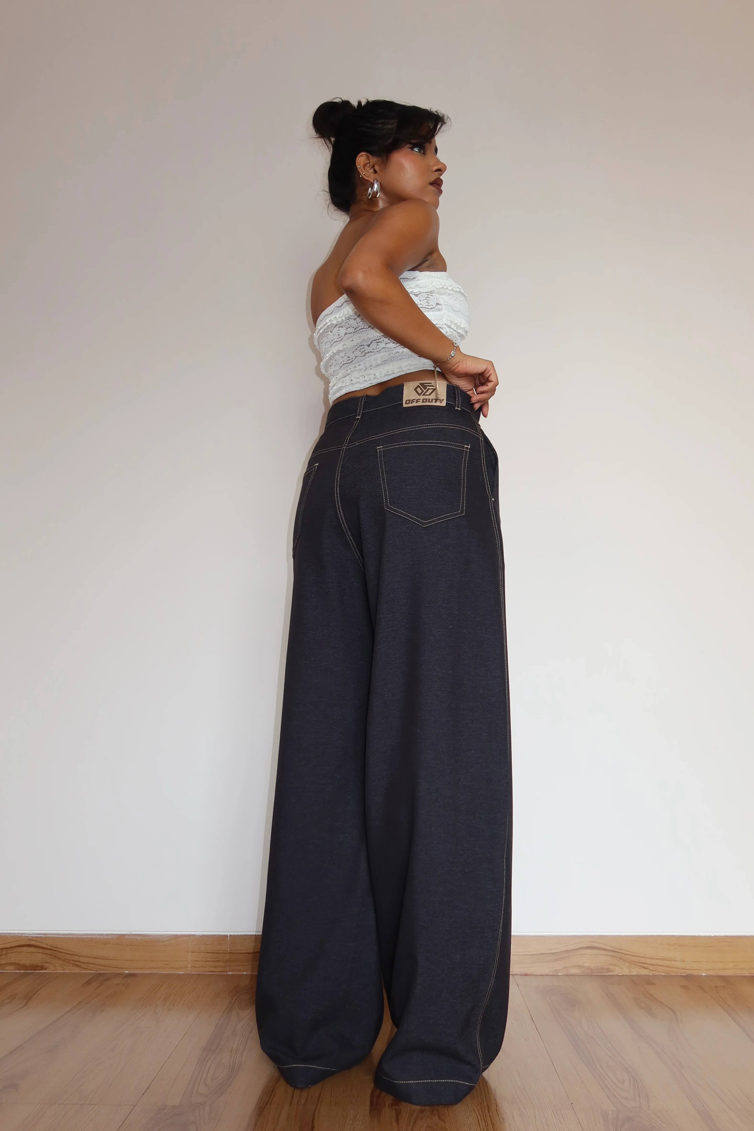Denim-Inspired Pin-Tuck Barrel Pants - Image 13