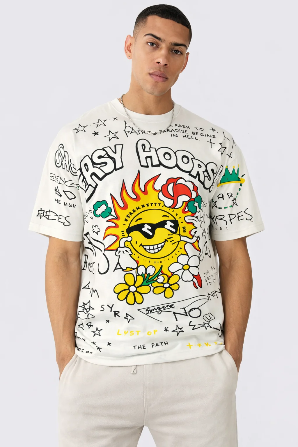 Doodle Drift Oversized T-Shirt - Image 4
