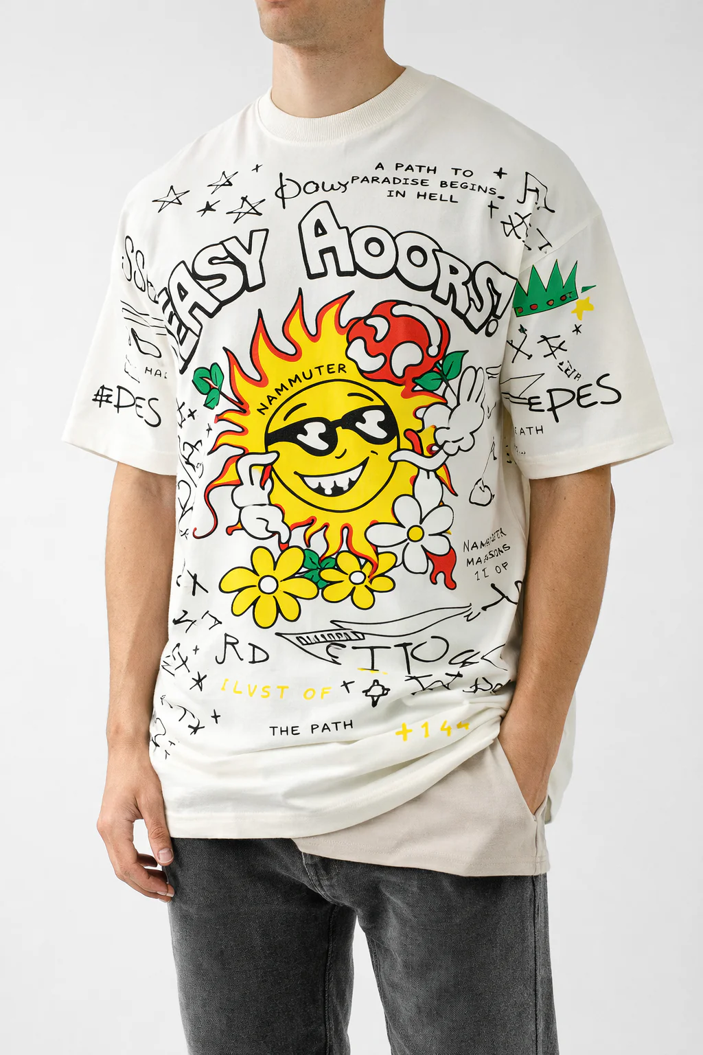 Doodle Drift Oversized T-Shirt - Image 6