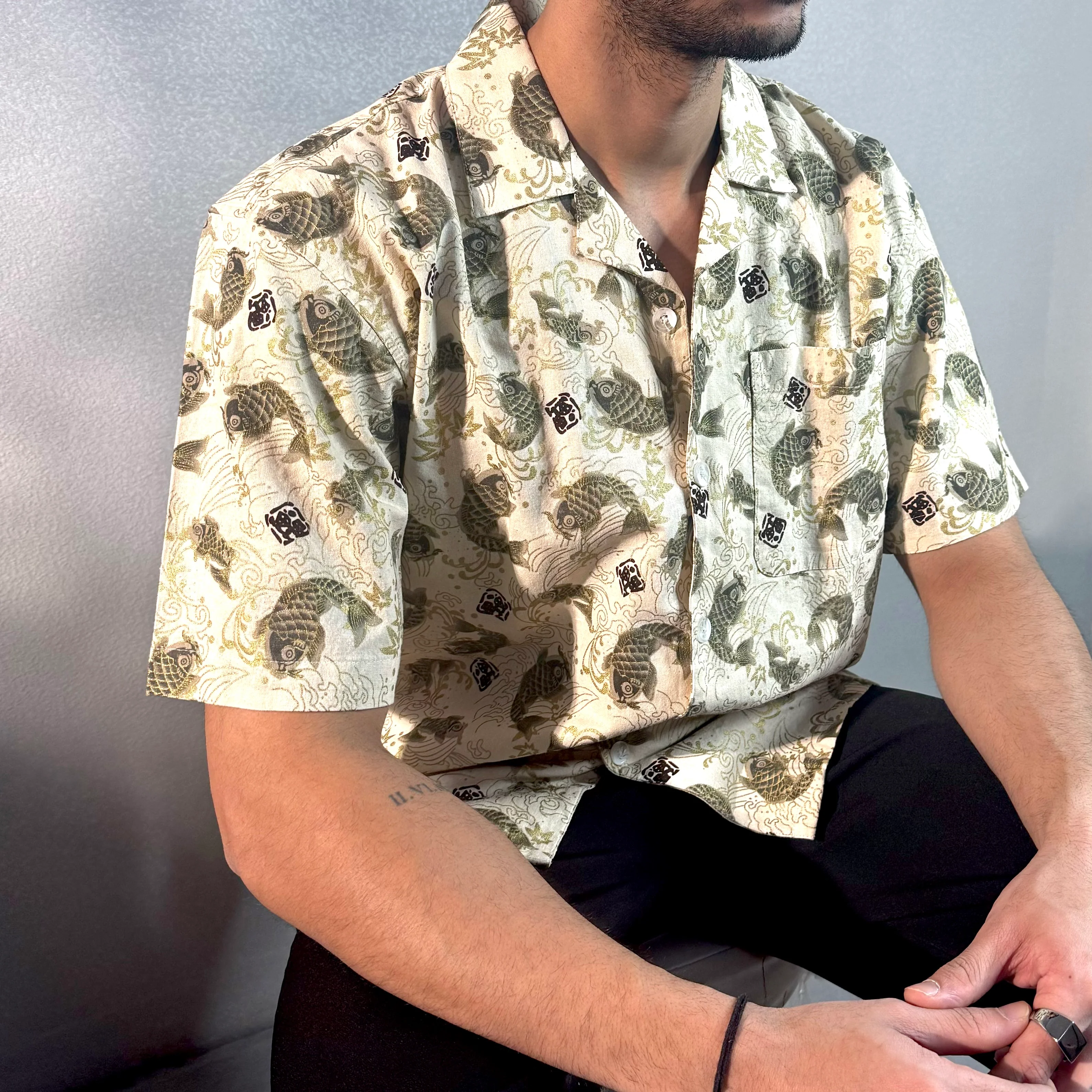 Dragon Gold Fish Structured Shirt - Image 2