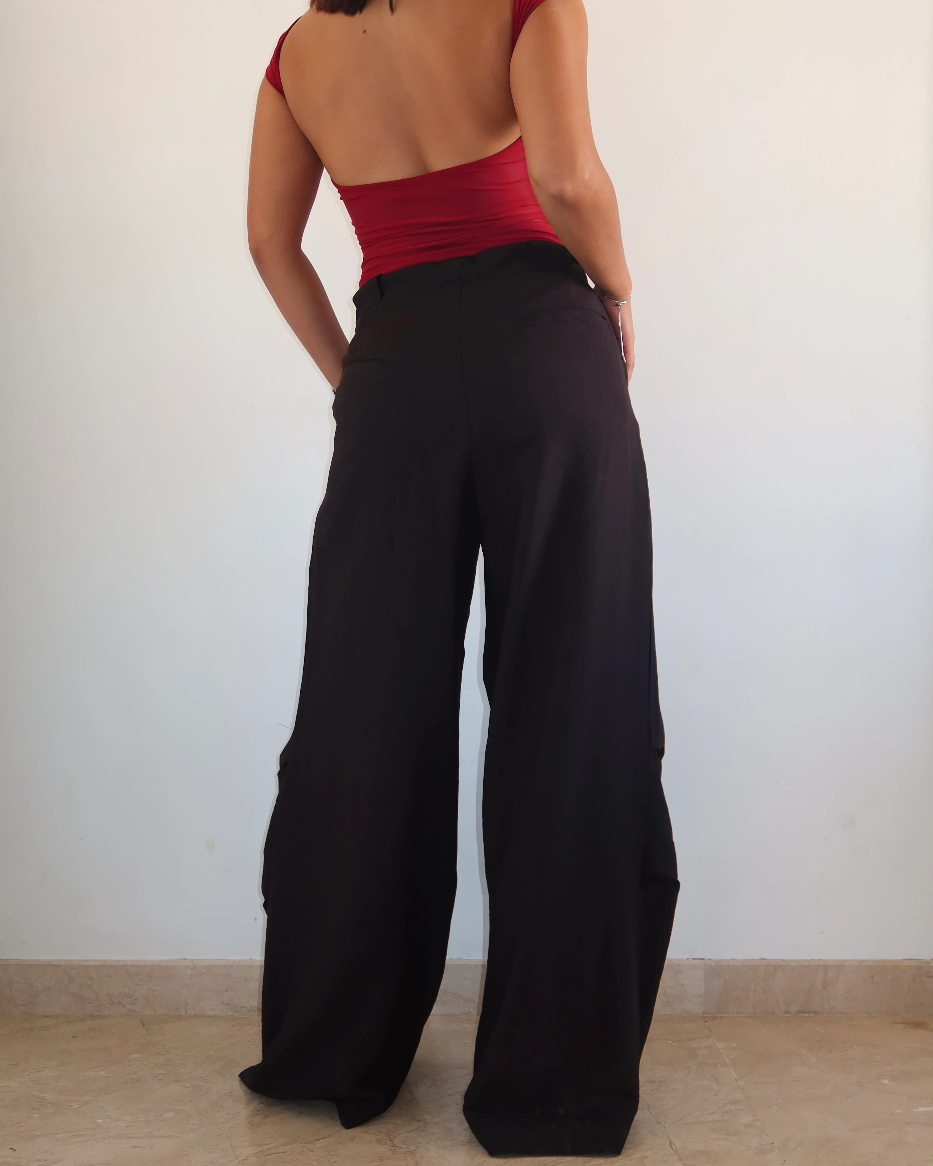 Draped Edit Wide Leg Pants - Image 3