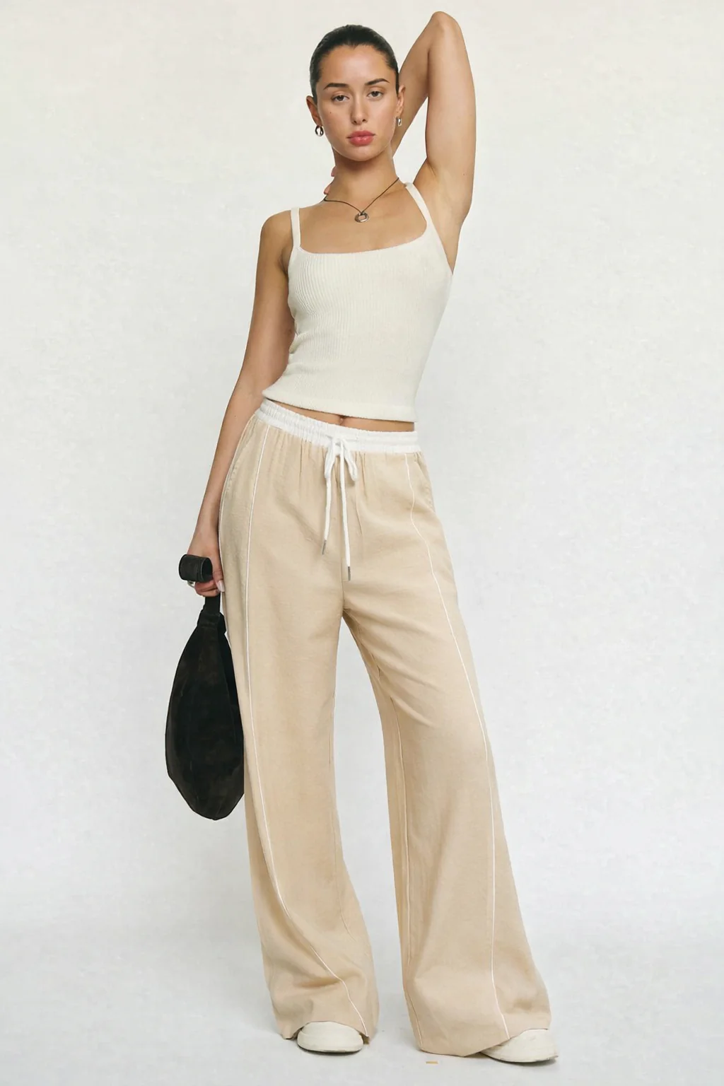 Drawstring Wide Leg Pants - Image 10
